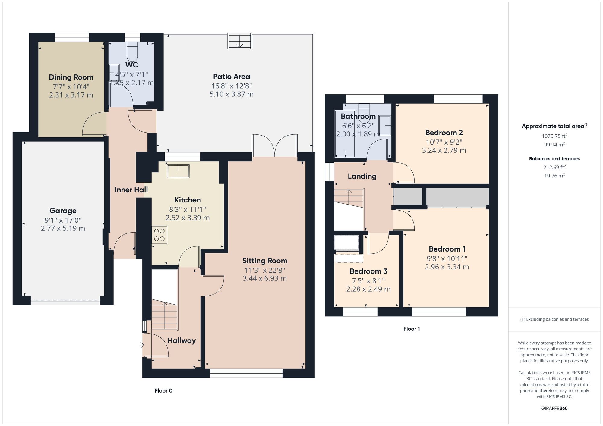 Floorplan of 3 bedroom Semi Detached House for sale, Birch Road, Westfield, Somerset, BA3