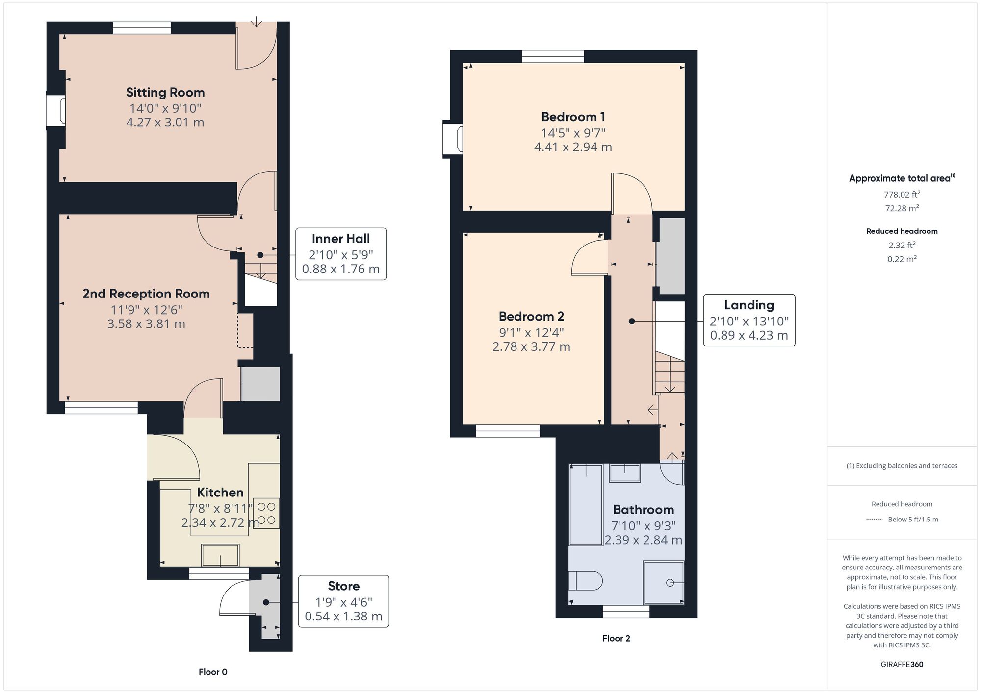 Floorplan of 2 bedroom Mid Terrace House for sale, Chapel Barton, High Littleton, Somerset, BS39