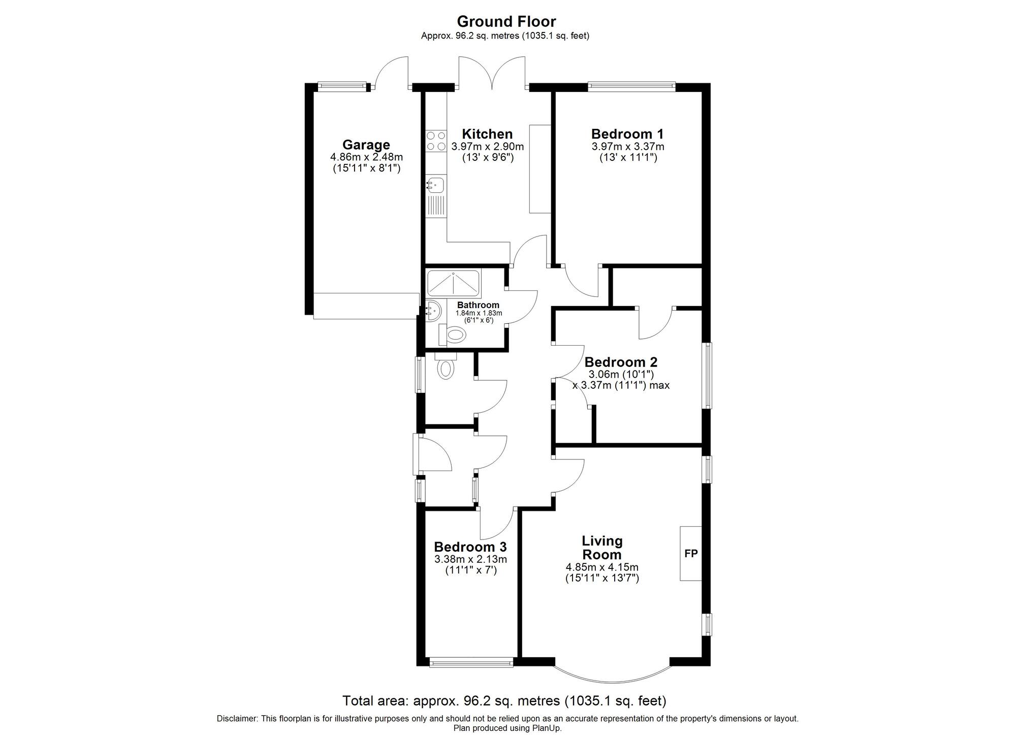 Floorplan of 3 bedroom Detached Bungalow for sale, St. Williams Way, Norwich, Norfolk, NR7