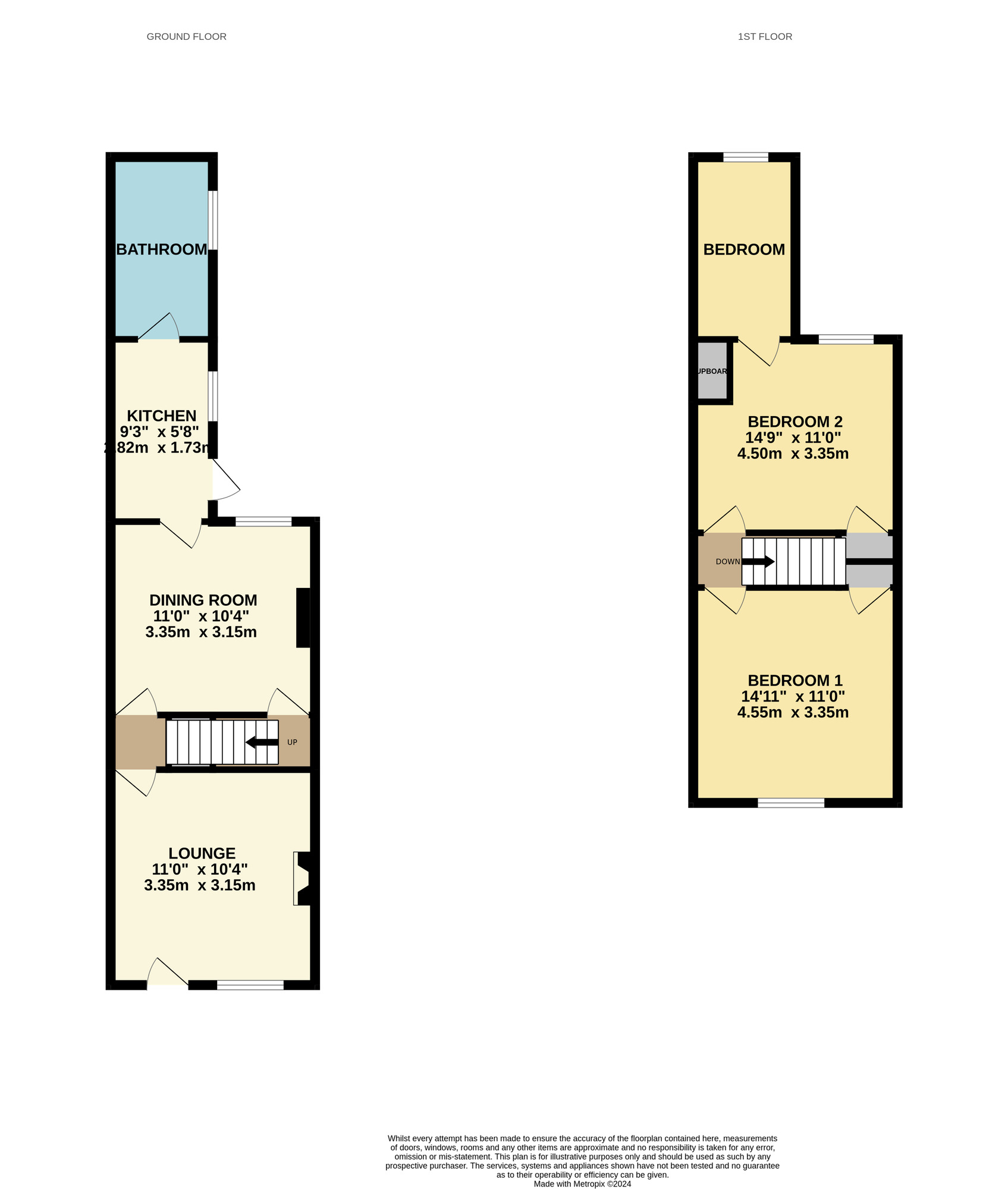 Floorplan of 3 bedroom Mid Terrace House for sale, Melrose Road, Norwich, Norfolk, NR4