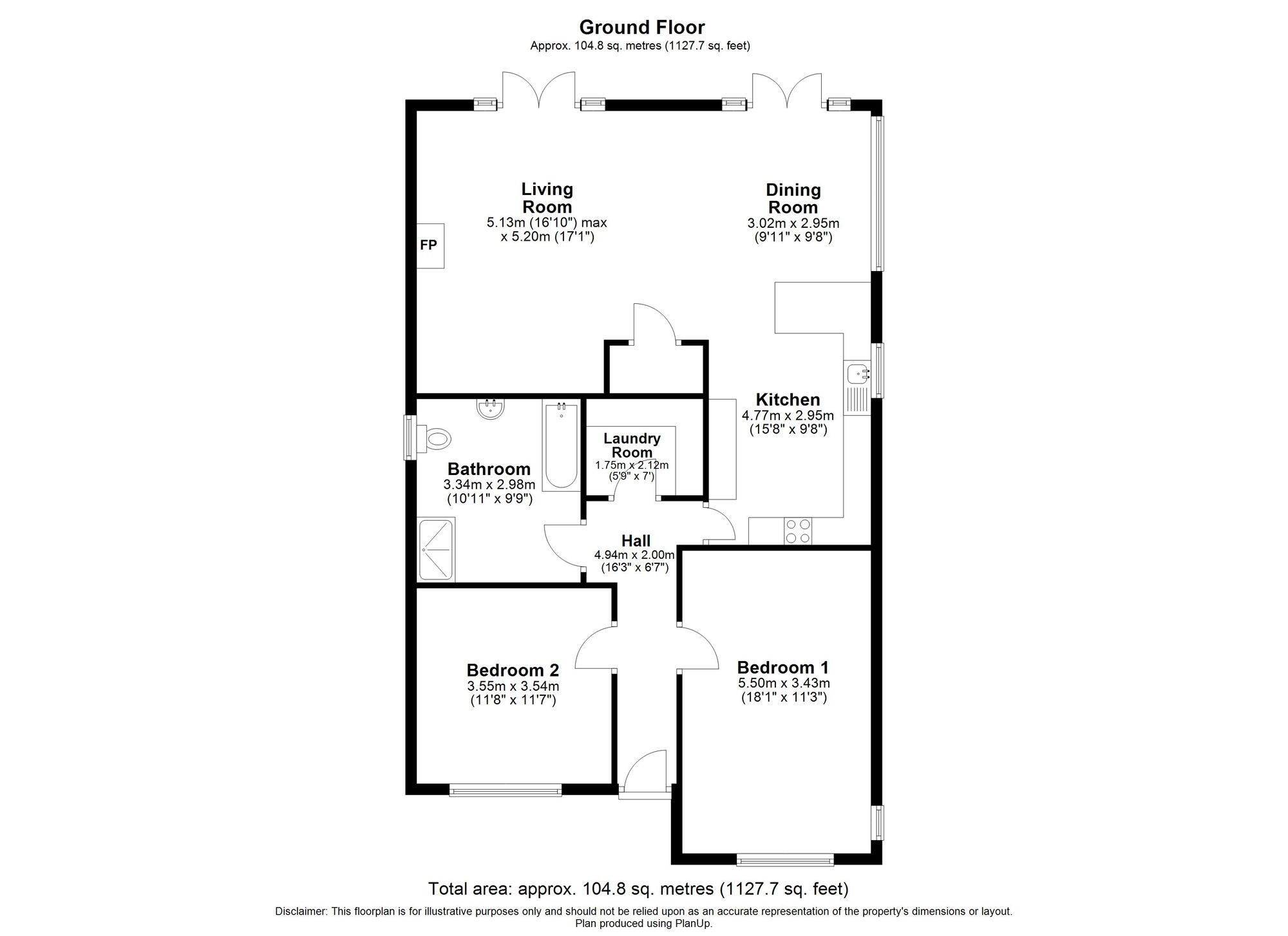 Floorplan of 2 bedroom Detached Bungalow for sale, Greenborough Road, Norwich, Norfolk, NR7