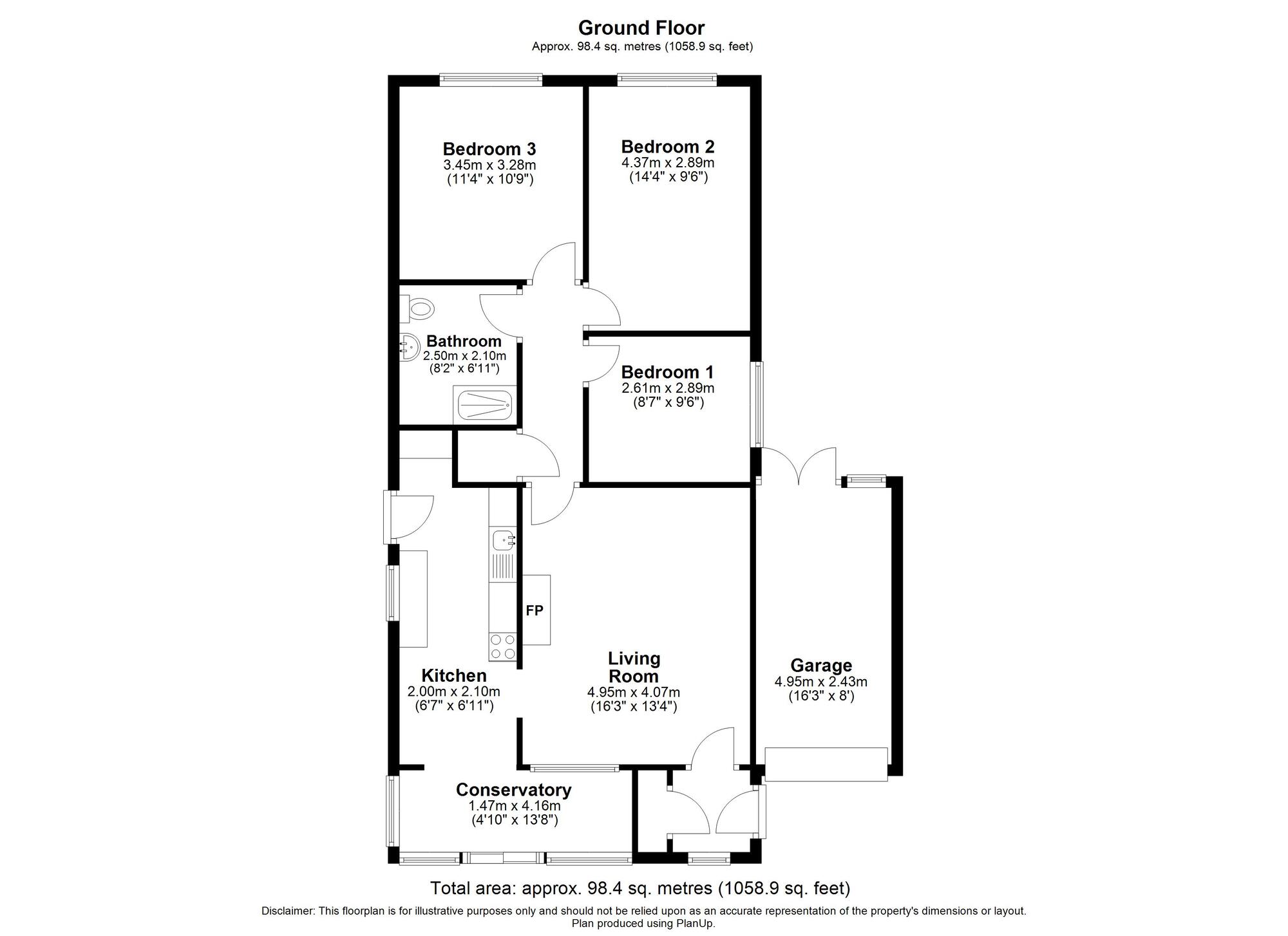 Floorplan of 3 bedroom Detached Bungalow for sale, Firtree Road, Norwich, Norfolk, NR7