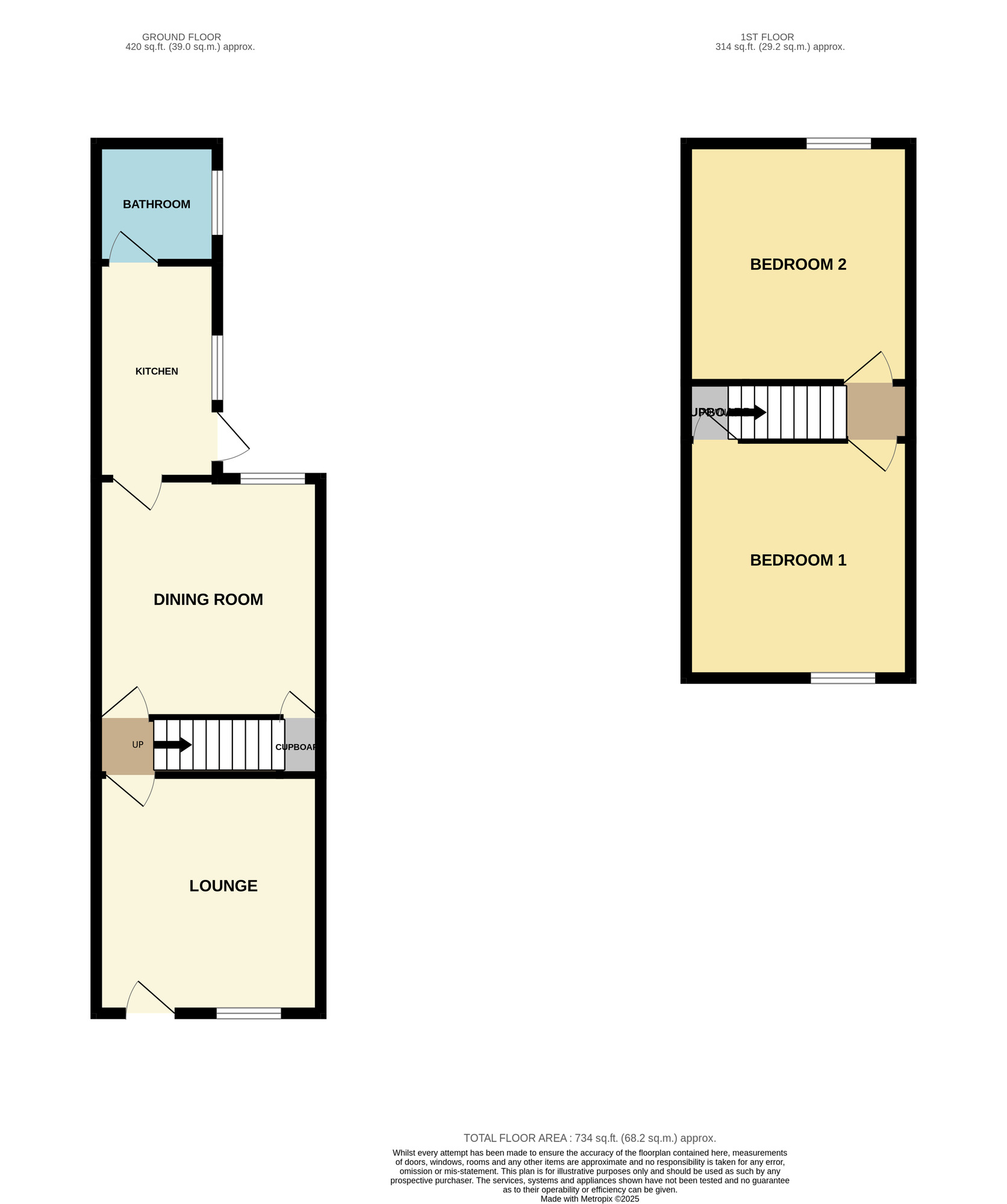 Floorplan of 2 bedroom Mid Terrace House for sale, Alexandra Road, Norwich, Norfolk, NR2