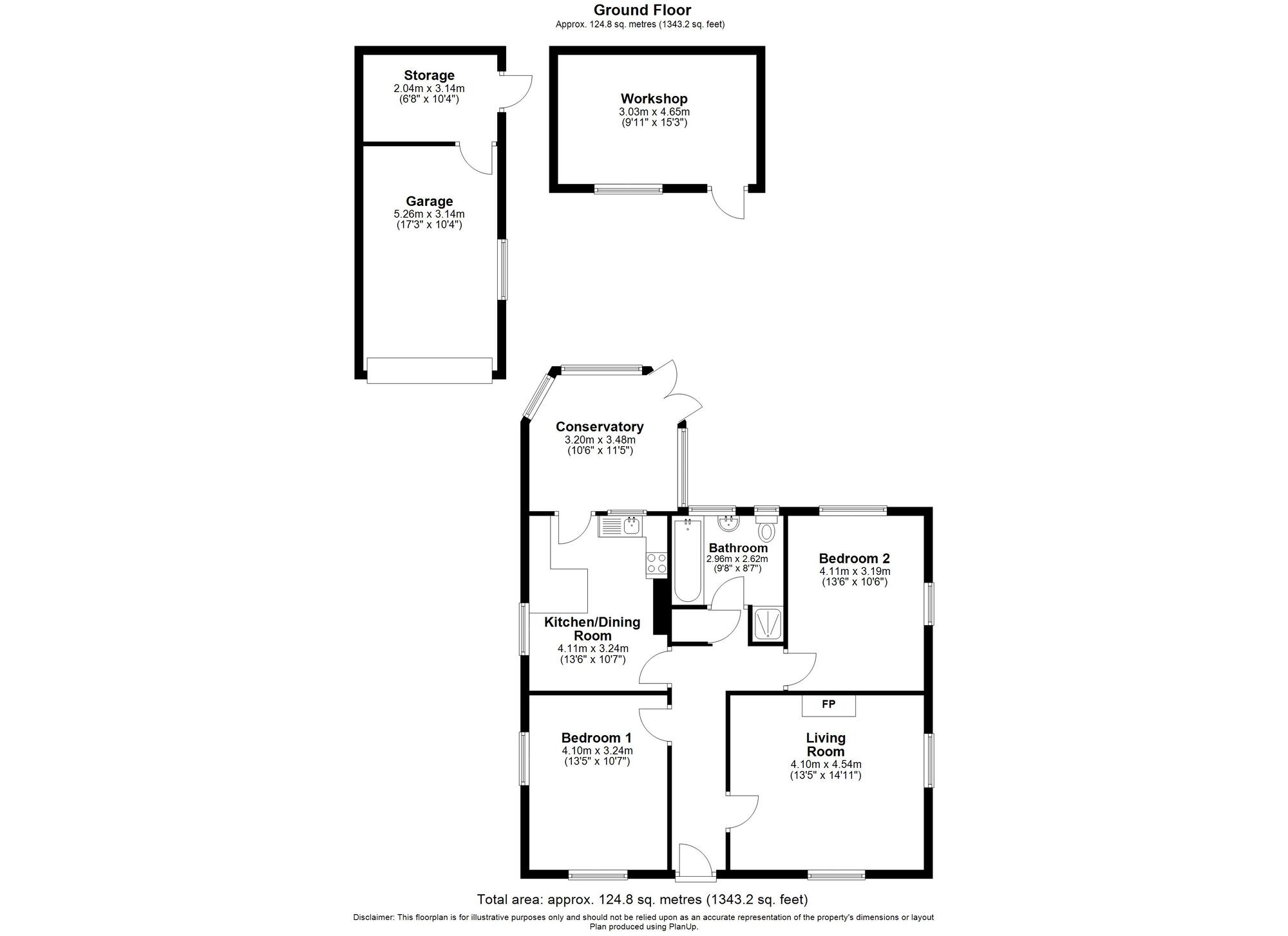 Floorplan of 2 bedroom Detached Bungalow for sale, Chapel Road, Hainford, Norfolk, NR10