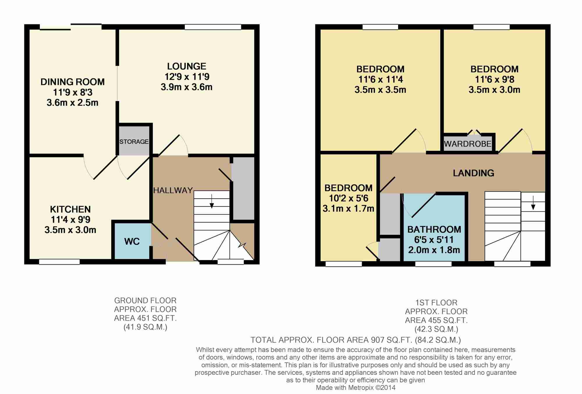 Floorplan of 3 bedroom Mid Terrace House to rent, Sidebrook Court, Northampton, NN3