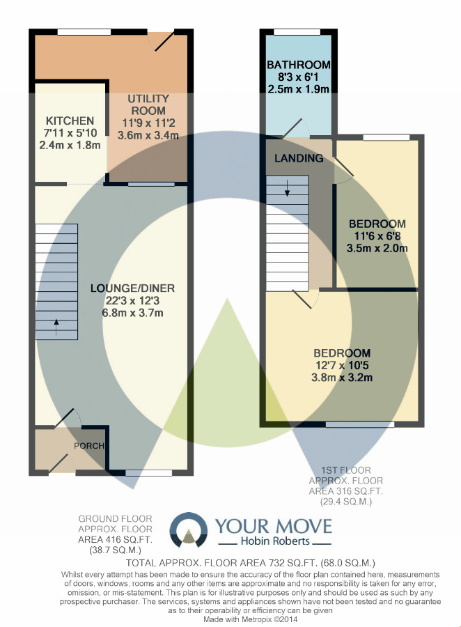 Floorplan of 2 bedroom Mid Terrace House to rent, Bailiff Street, The Mounts, Northampton, NN1