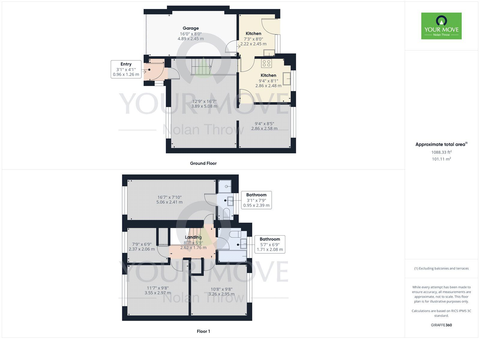 Floorplan of 4 bedroom Detached House to rent, Beeston Avenue, Wakes Meadow, Northampton, NN3