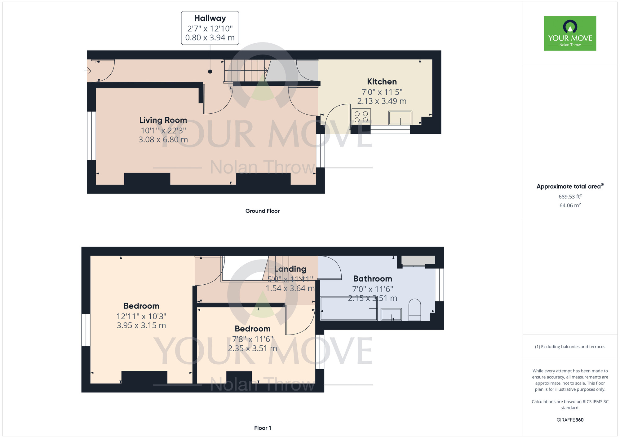 Floorplan of 2 bedroom Mid Terrace House for sale, Salisbury Street, Semilong, Northampton, NN2