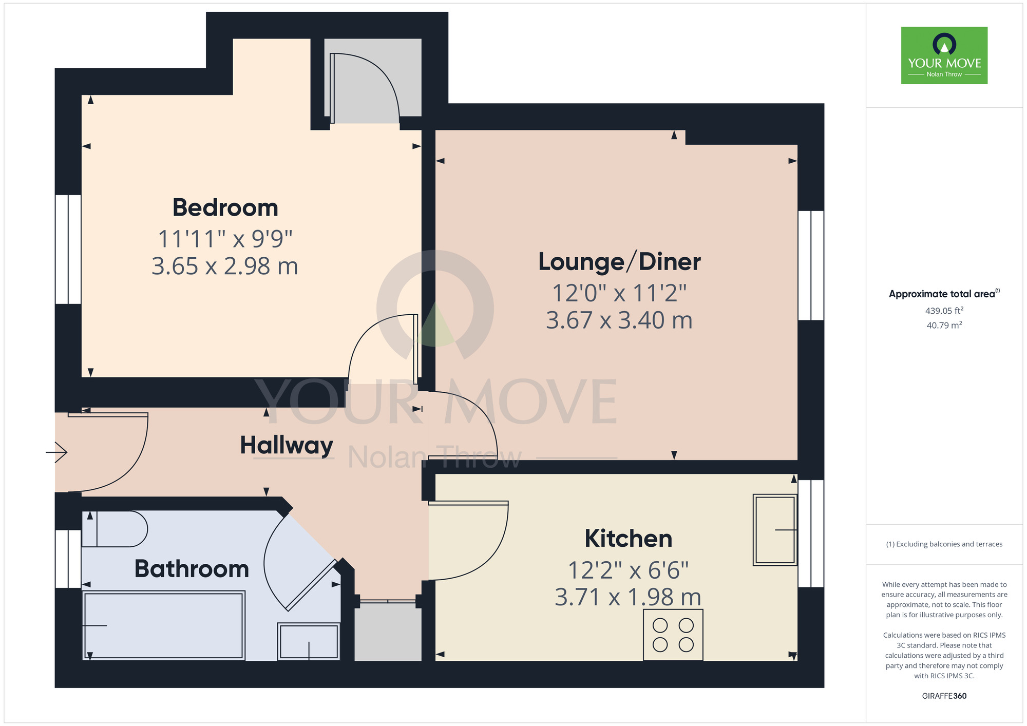 Floorplan of 1 bedroom  Flat to rent, A 49 Overstone Road, Northampton, NN1