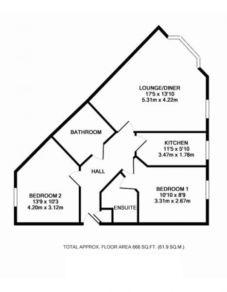 Floorplan of 2 bedroom  Flat to rent, Baines Way, Grange Park, Northampton, NN4