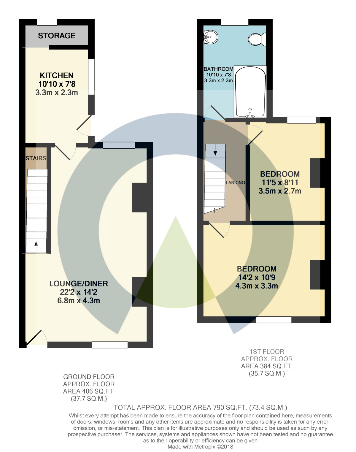 Floorplan of 2 bedroom Mid Terrace House to rent, Cambridge Street, Northampton, NN2