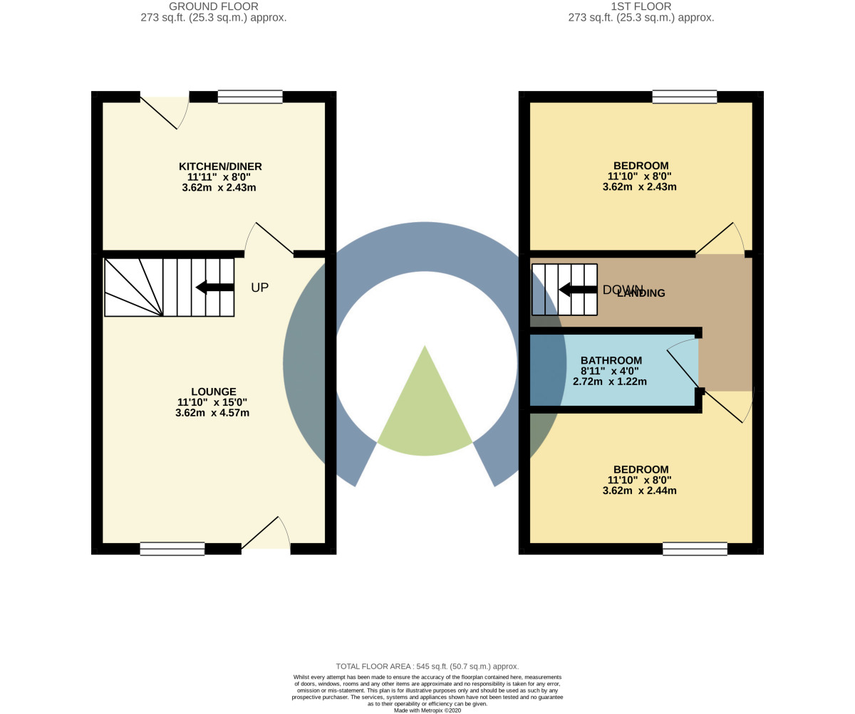 Floorplan of 2 bedroom Semi Detached House to rent, Downsway, East Hunsbury, Northampton, NN4