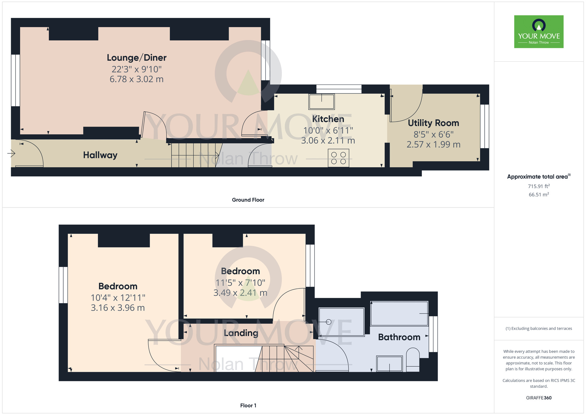 Floorplan of 2 bedroom Mid Terrace House to rent, Lower Hester Street, Semilong, Northampton, NN2