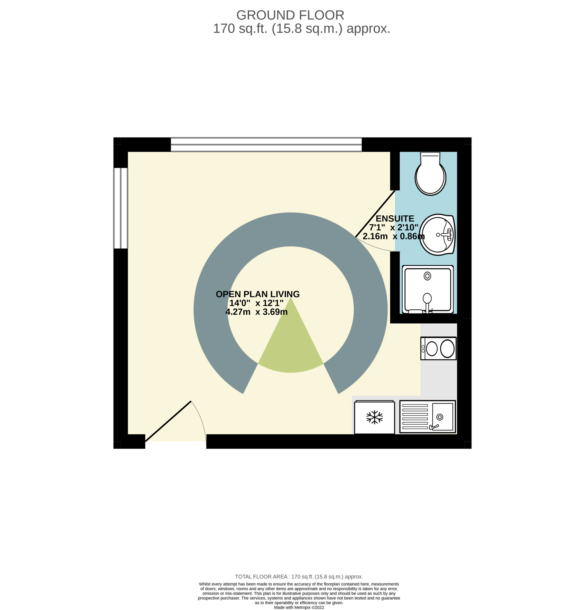 Floorplan of 1 bedroom  Flat to rent, Ladys Lane, Northampton, Northamptonshire, NN1