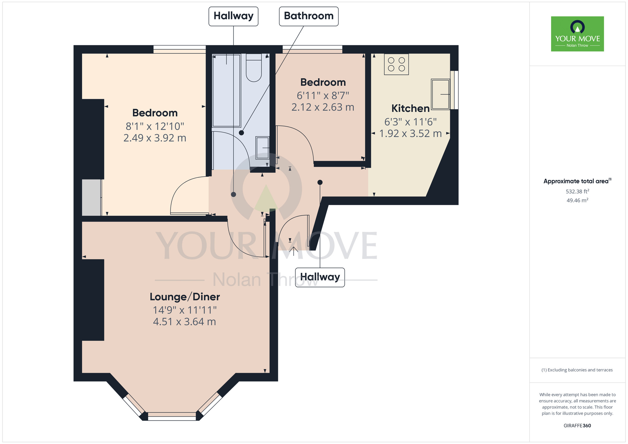 Floorplan of 2 bedroom  Flat to rent, Watkin Terrace, Northampton, NN1