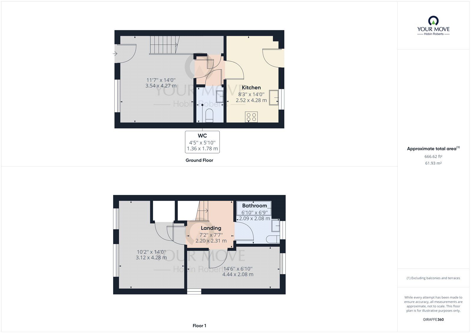 Floorplan of 2 bedroom Semi Detached House to rent, Dandelion Close, Ecton Brook, Northampton, NN3