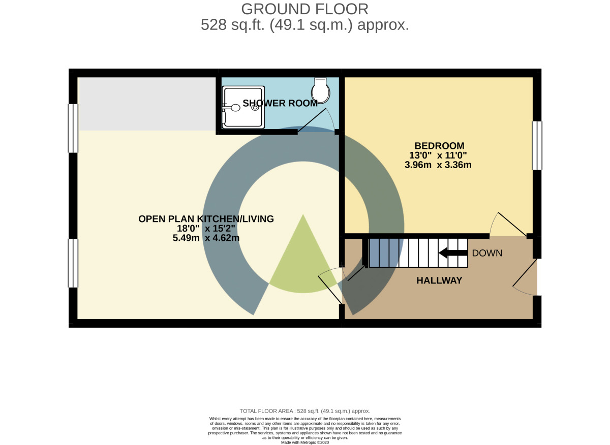 Floorplan of 1 bedroom  Flat to rent, Overstone Road, The Mounts, Northampton, NN1