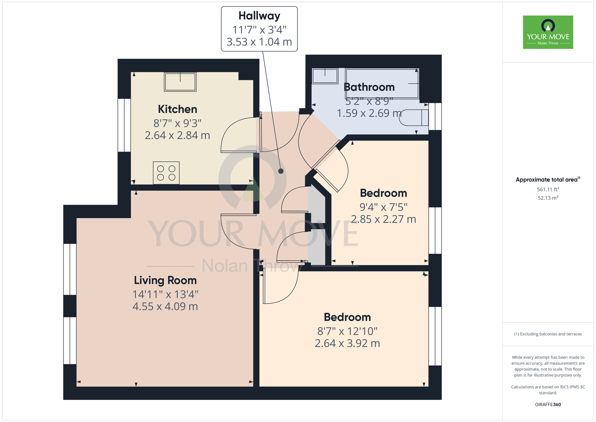 Floorplan of 2 bedroom  Flat for sale, Beckets View, Northampton, NN1