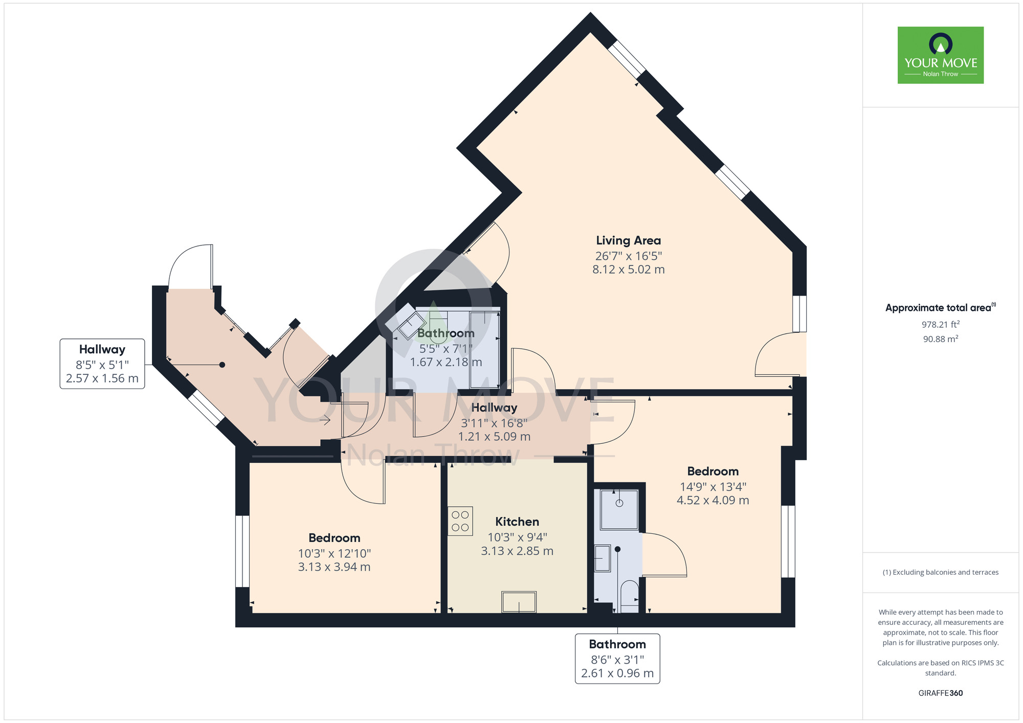 Floorplan of 2 bedroom  Flat for sale, West Cotton Close, Northampton, NN4