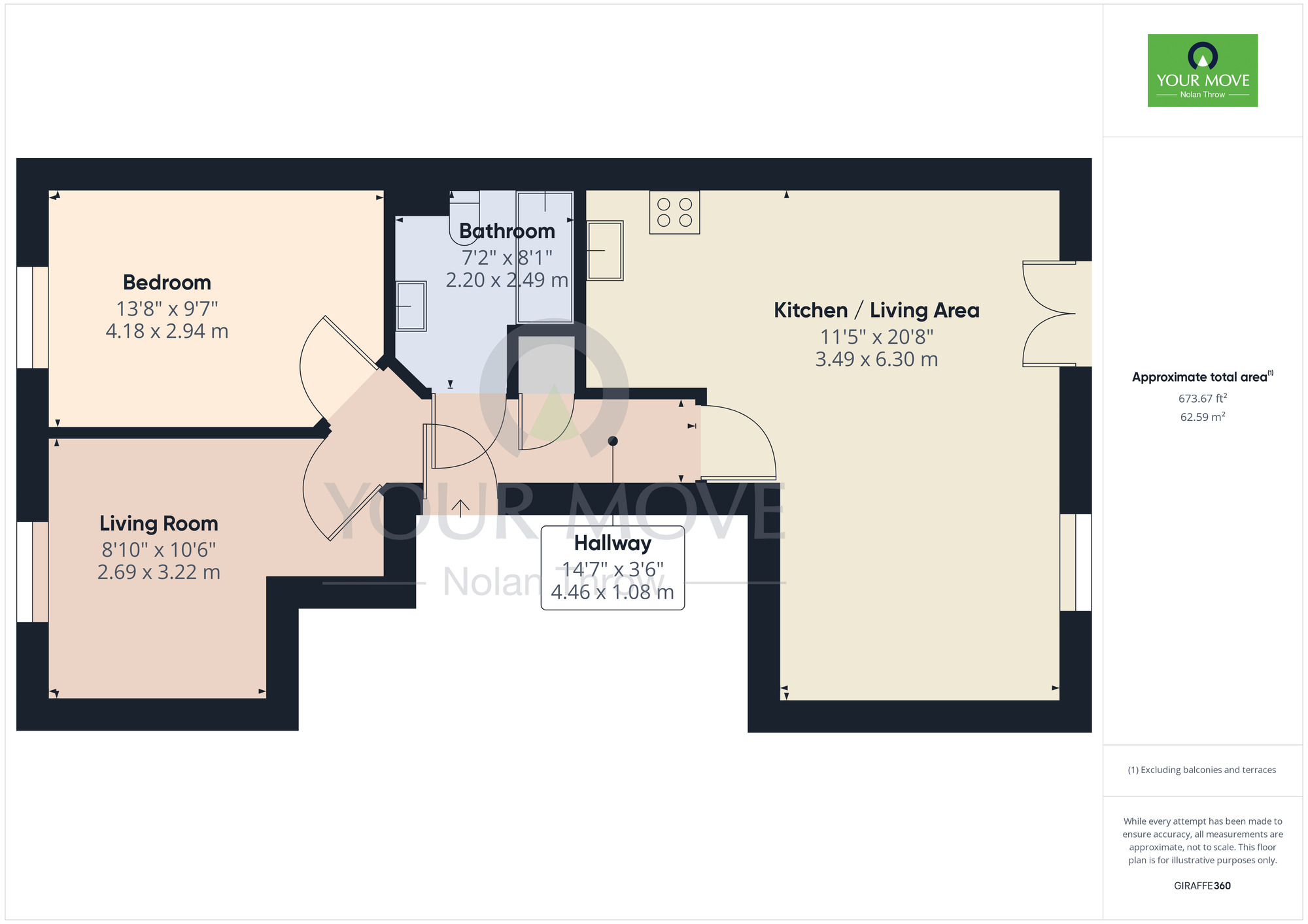 Floorplan of 2 bedroom  Flat for sale, River View, Northampton, NN4