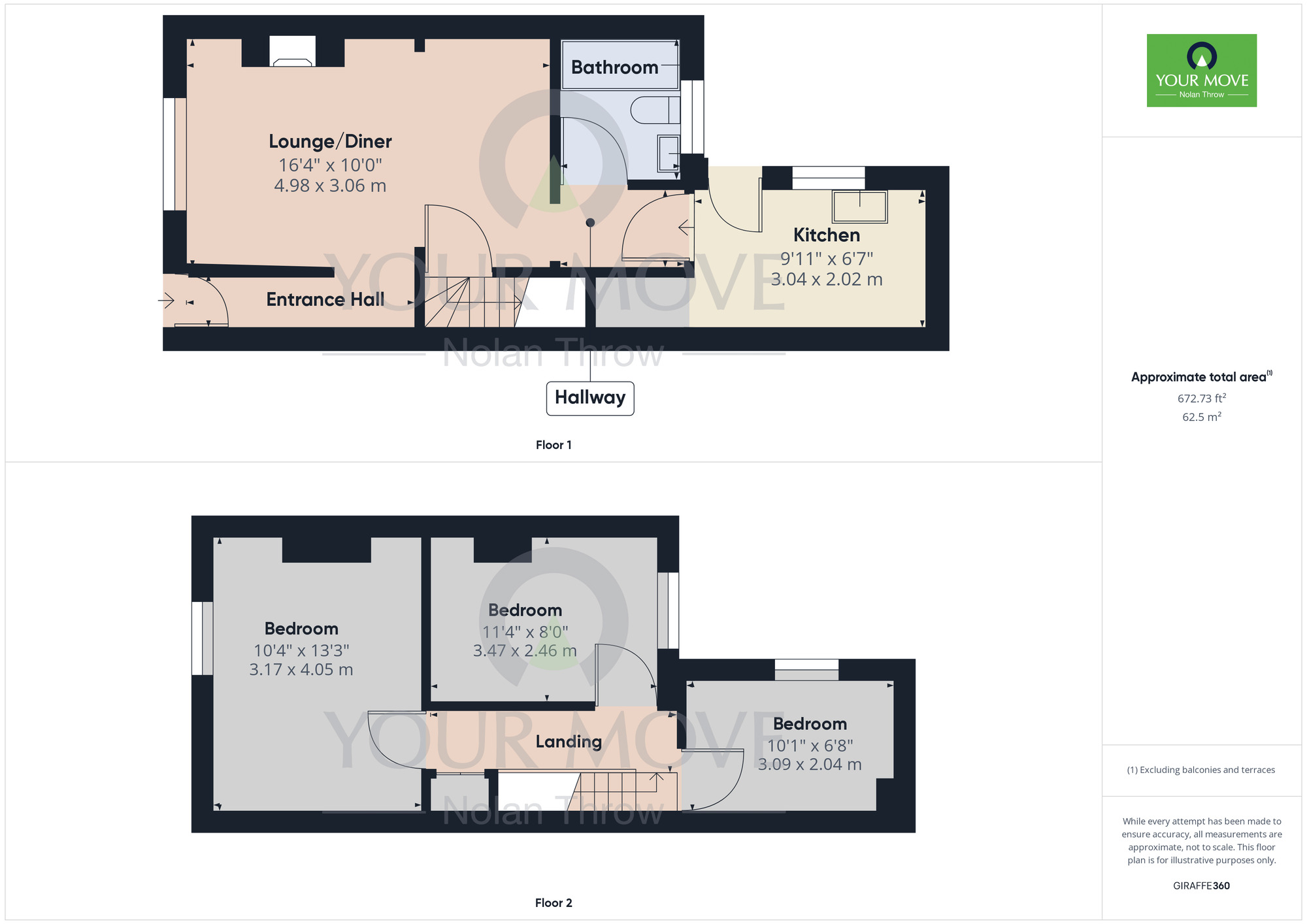 Floorplan of 3 bedroom Mid Terrace House for sale, Poole Street, The Mounts, Northampton, NN1