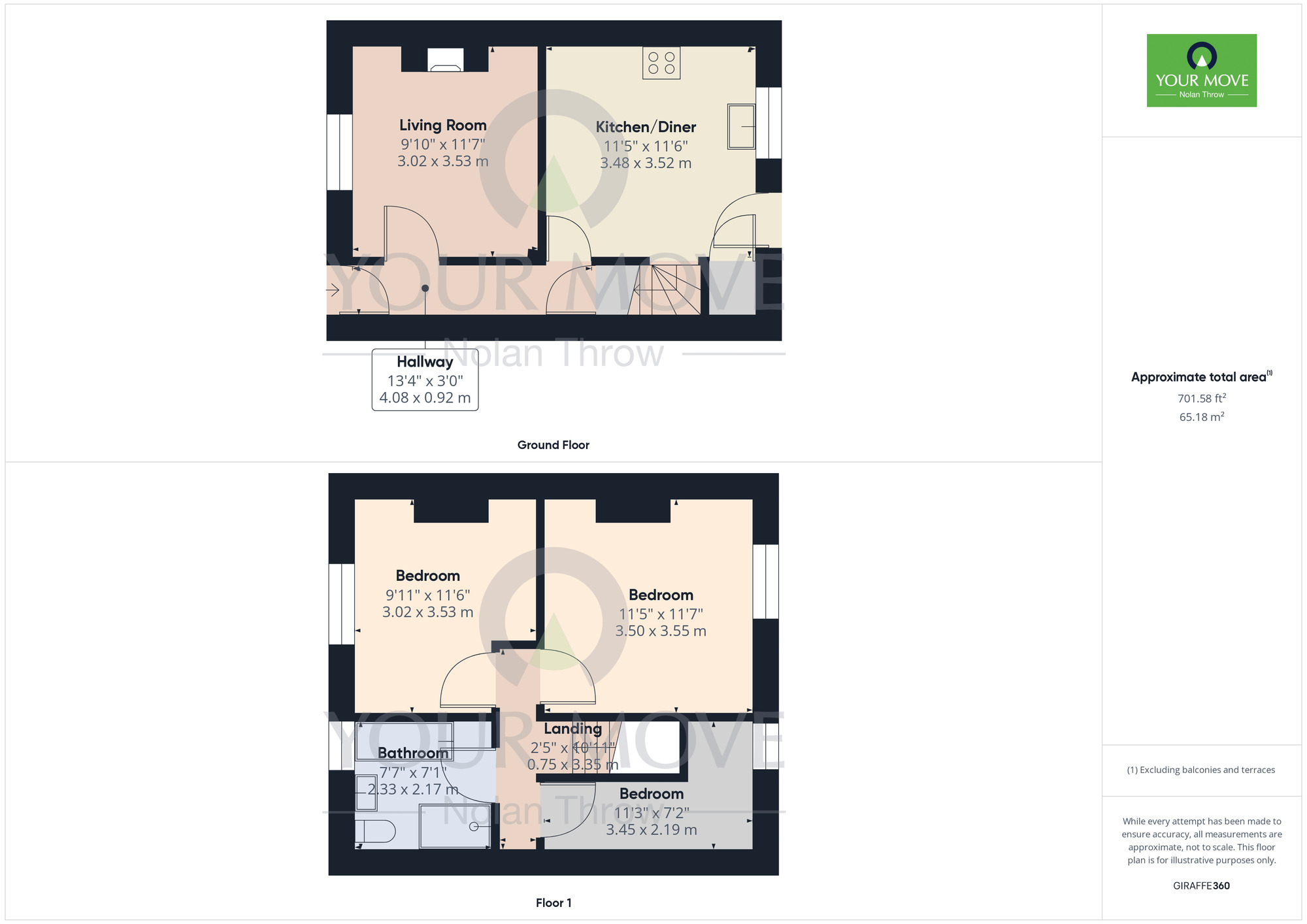 Floorplan of 3 bedroom Mid Terrace Property to rent, Finedon Road, Burton Latimer, Kettering, NN15