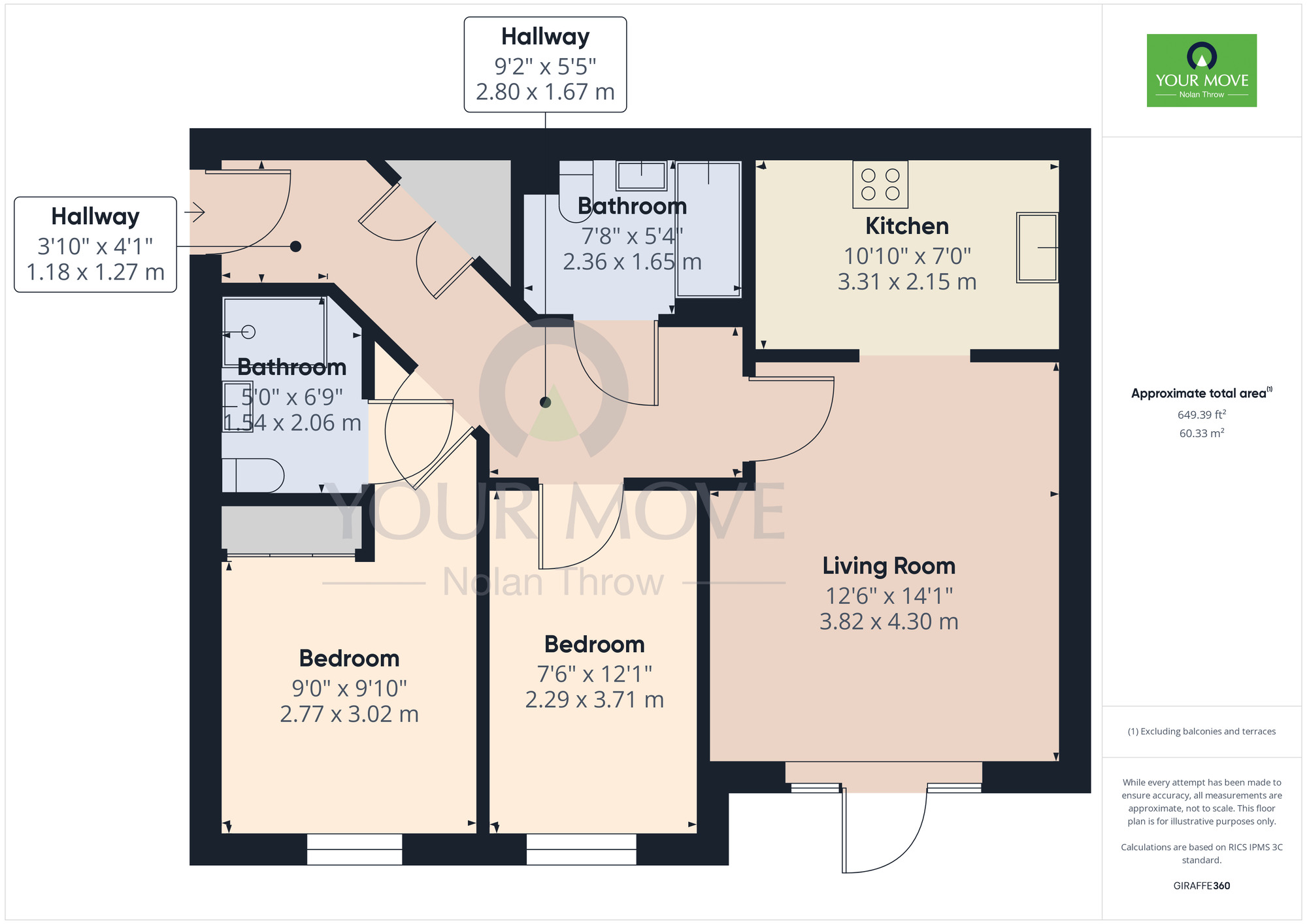 Floorplan of 2 bedroom  Flat for sale, Stimpson Avenue, Abington, Northampton, NN1