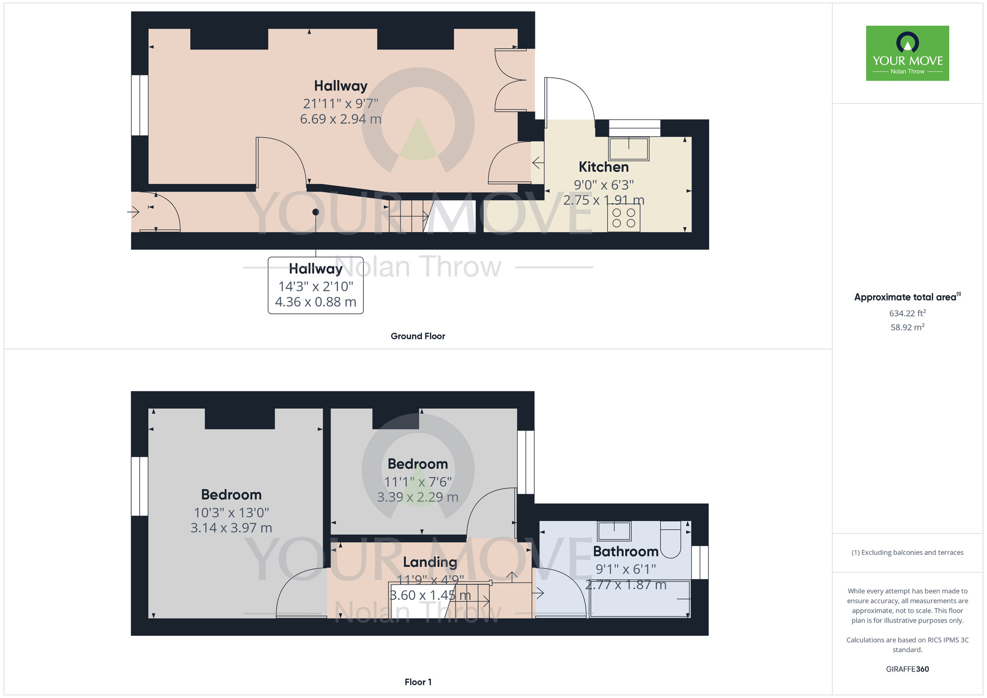 Floorplan of 2 bedroom Mid Terrace House for sale, Lower Adelaide Street, Semilong, Northampton, NN2