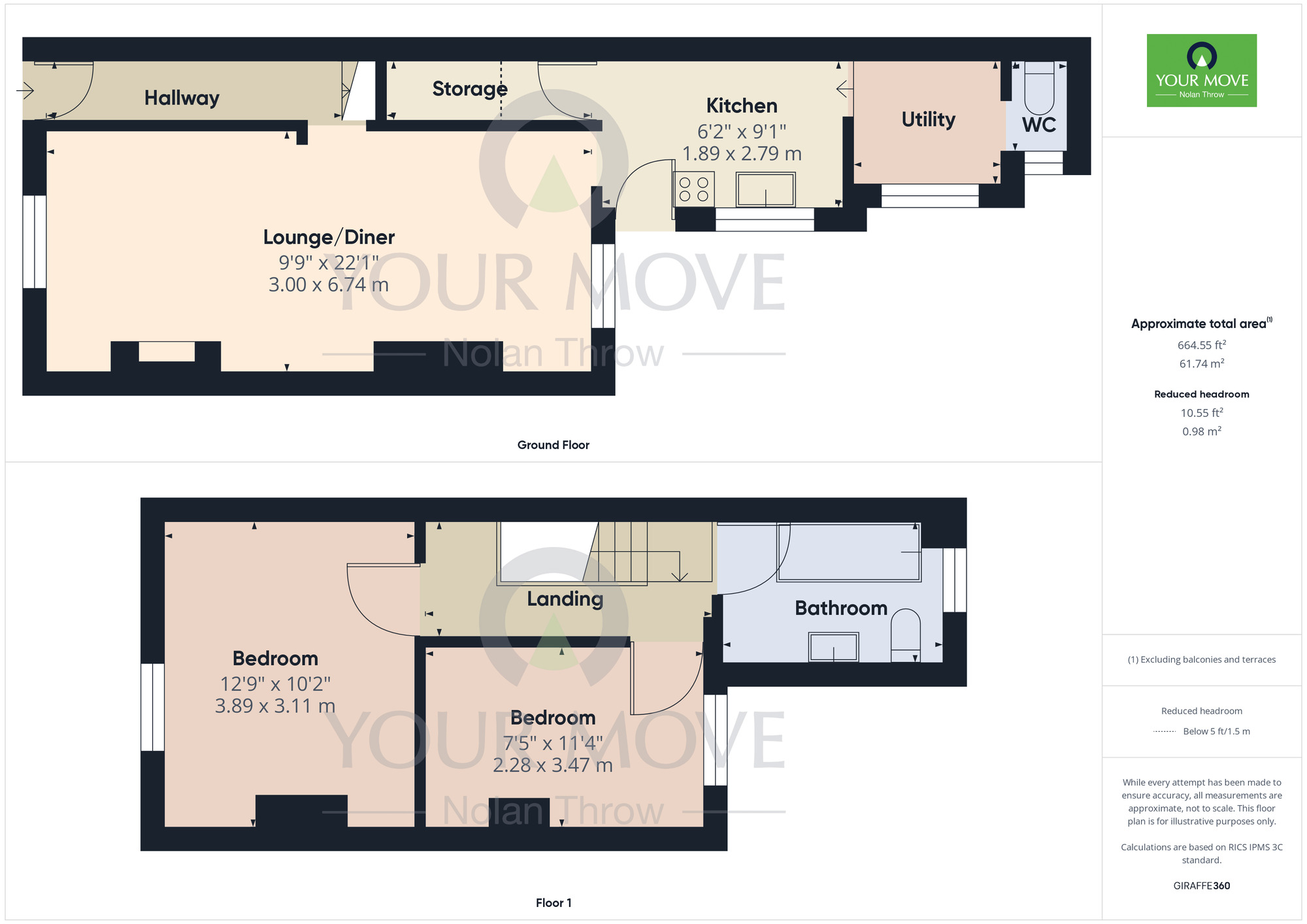 Floorplan of 2 bedroom Mid Terrace House to rent, Brook Street, Northampton, Northamptonshire, NN1