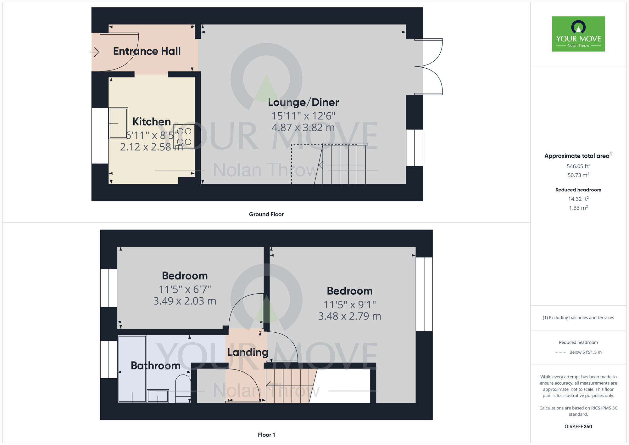 Floorplan of 2 bedroom Mid Terrace House for sale, Swinford Hollow, Little Billing, Northampton, NN3