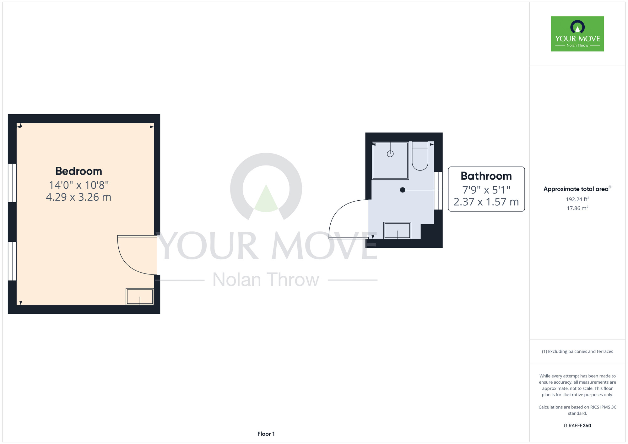 Floorplan of 1 bedroom  Room to rent, Euston Road, Northampton, Northamptonshire, NN4