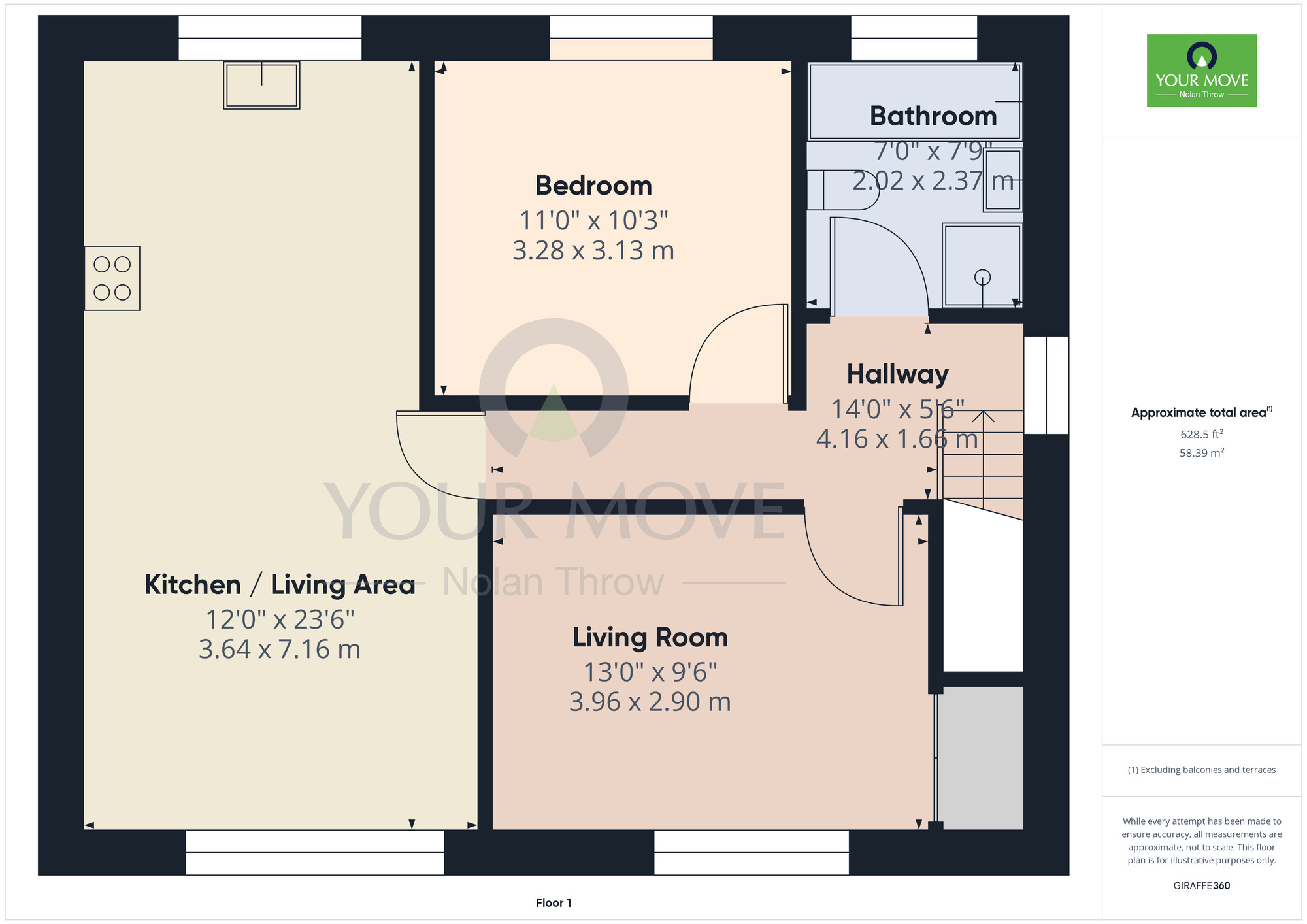 Floorplan of 2 bedroom  Flat for sale, Wallace Road, Kingsley, Northampton, Northamptonshire, NN2