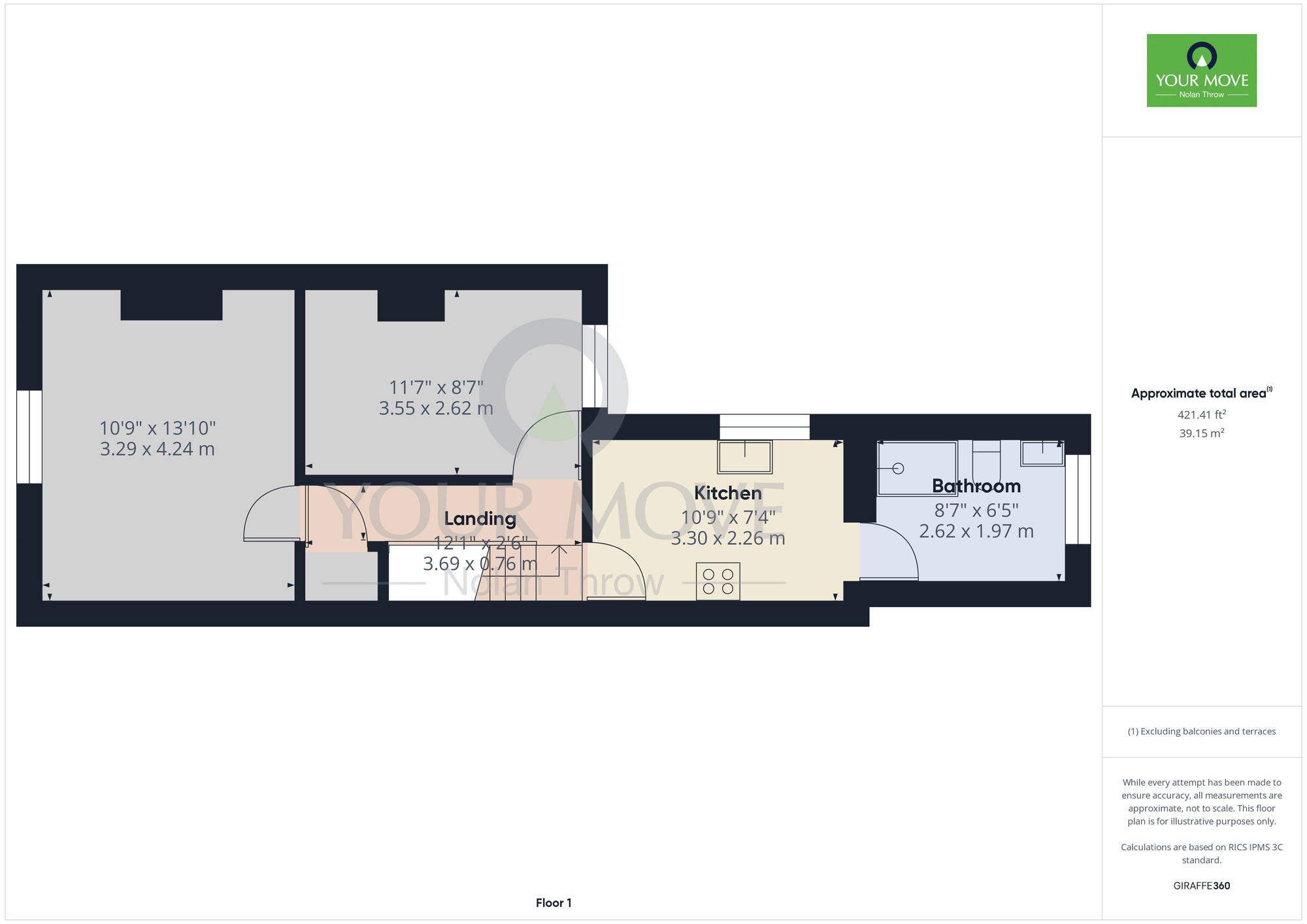 Floorplan of 1 bedroom  Flat to rent, Palmerston Road, Abington, Northampton, Northamptonshire, NN1