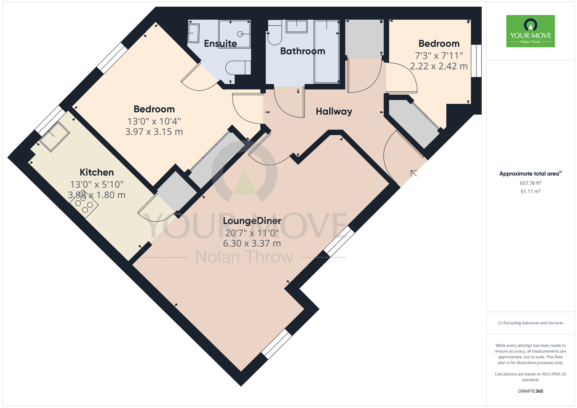 Floorplan of 2 bedroom  Flat for sale, Millers Way, Grange Park, Northampton, NN4