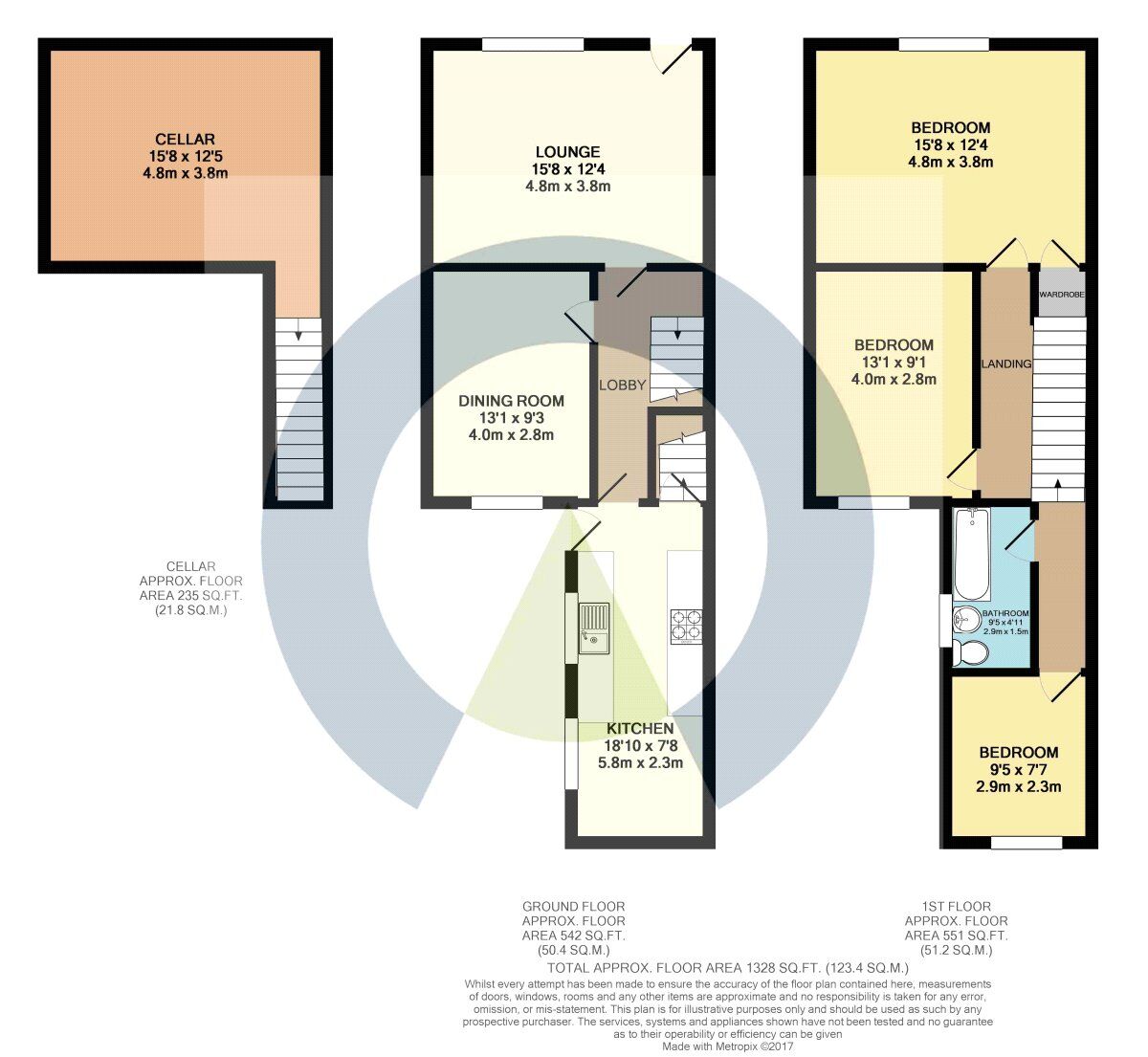 Floorplan of 3 bedroom Mid Terrace House to rent, Cloutsham Street, Northampton, Northamptonshire, NN1