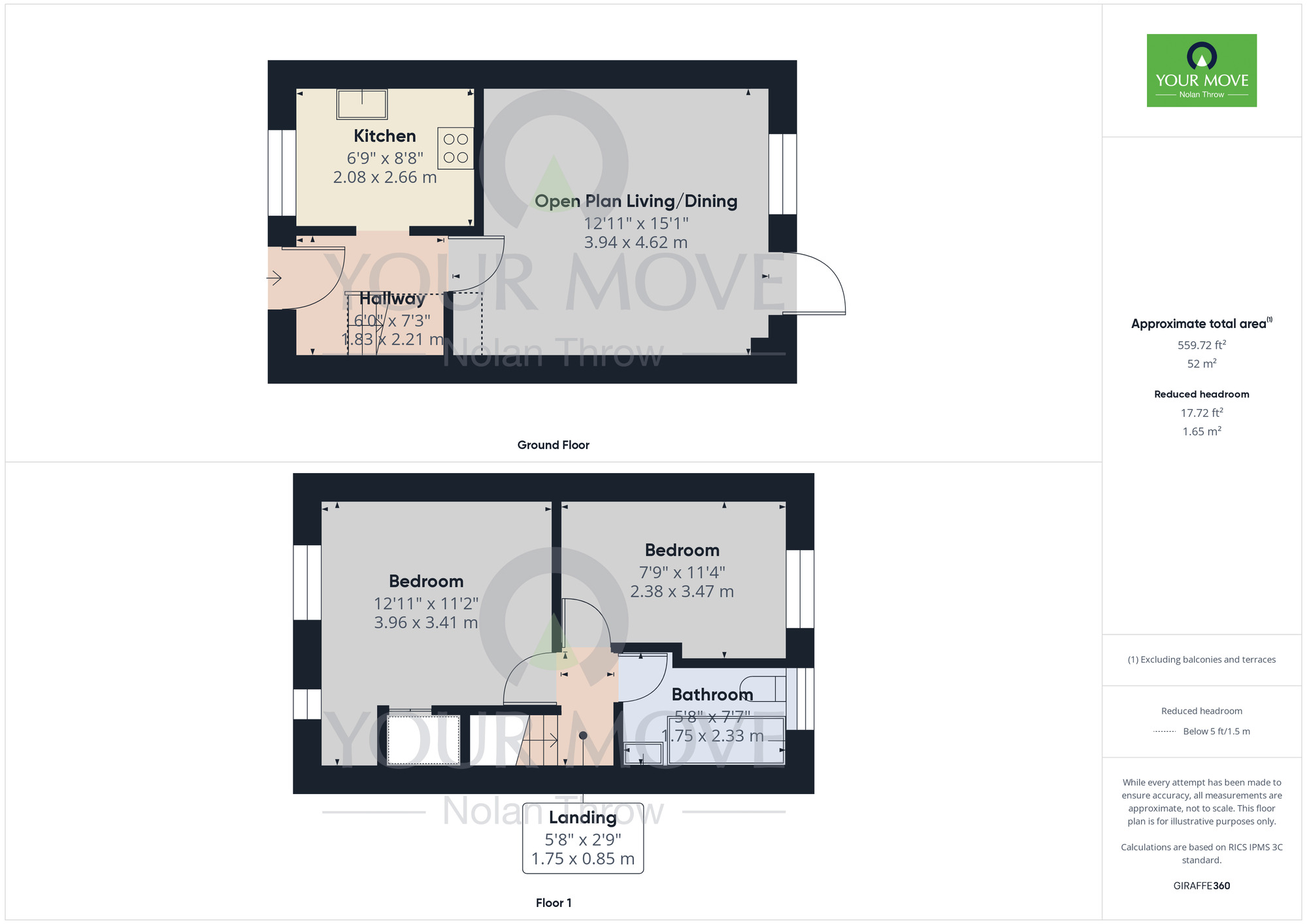 Floorplan of 2 bedroom Mid Terrace House to rent, Meltham Close, Beau Manor, Northampton, NN3