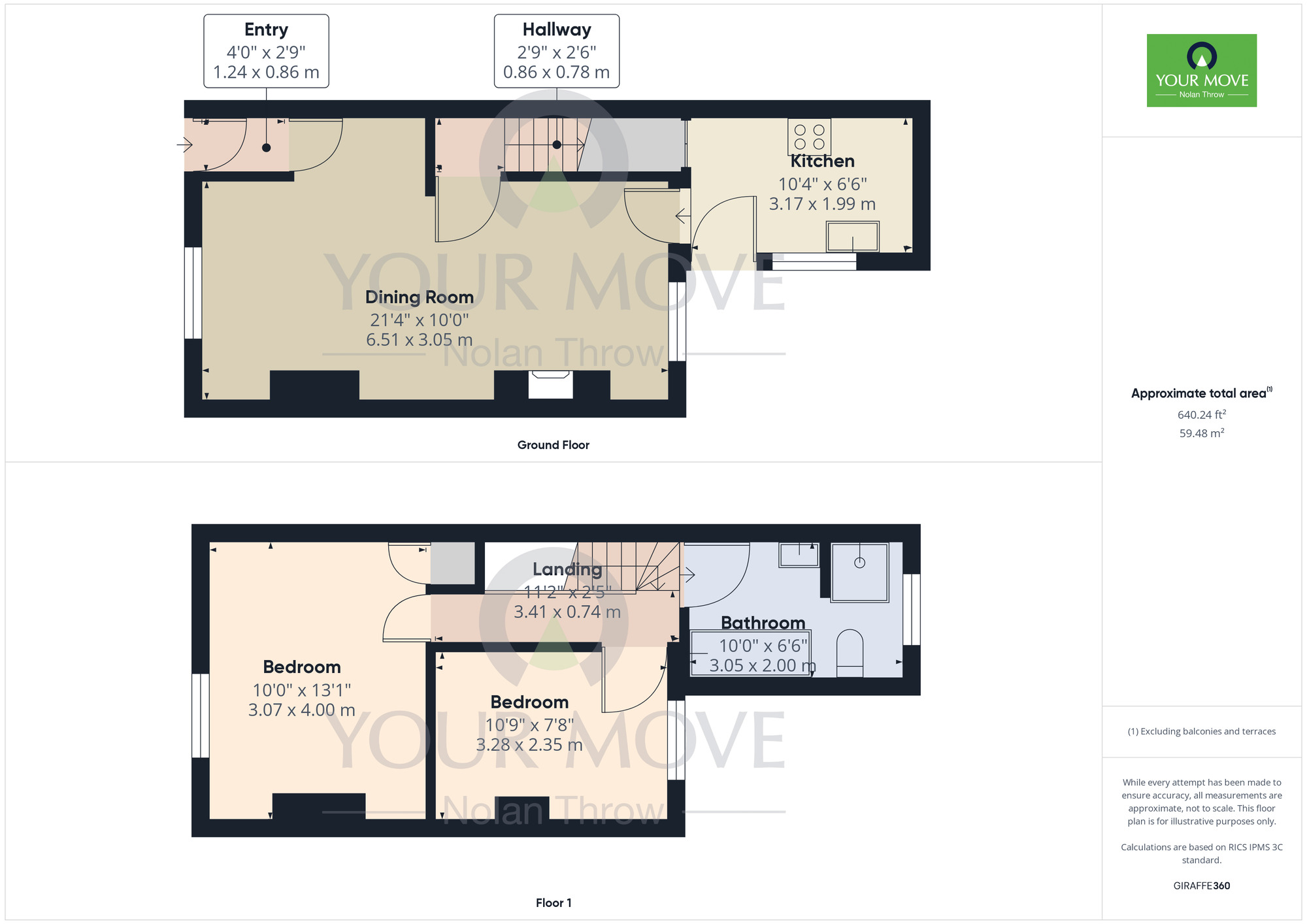 Floorplan of 2 bedroom Mid Terrace House to rent, Lower Adelaide Street, Semilong, Northampton, NN2