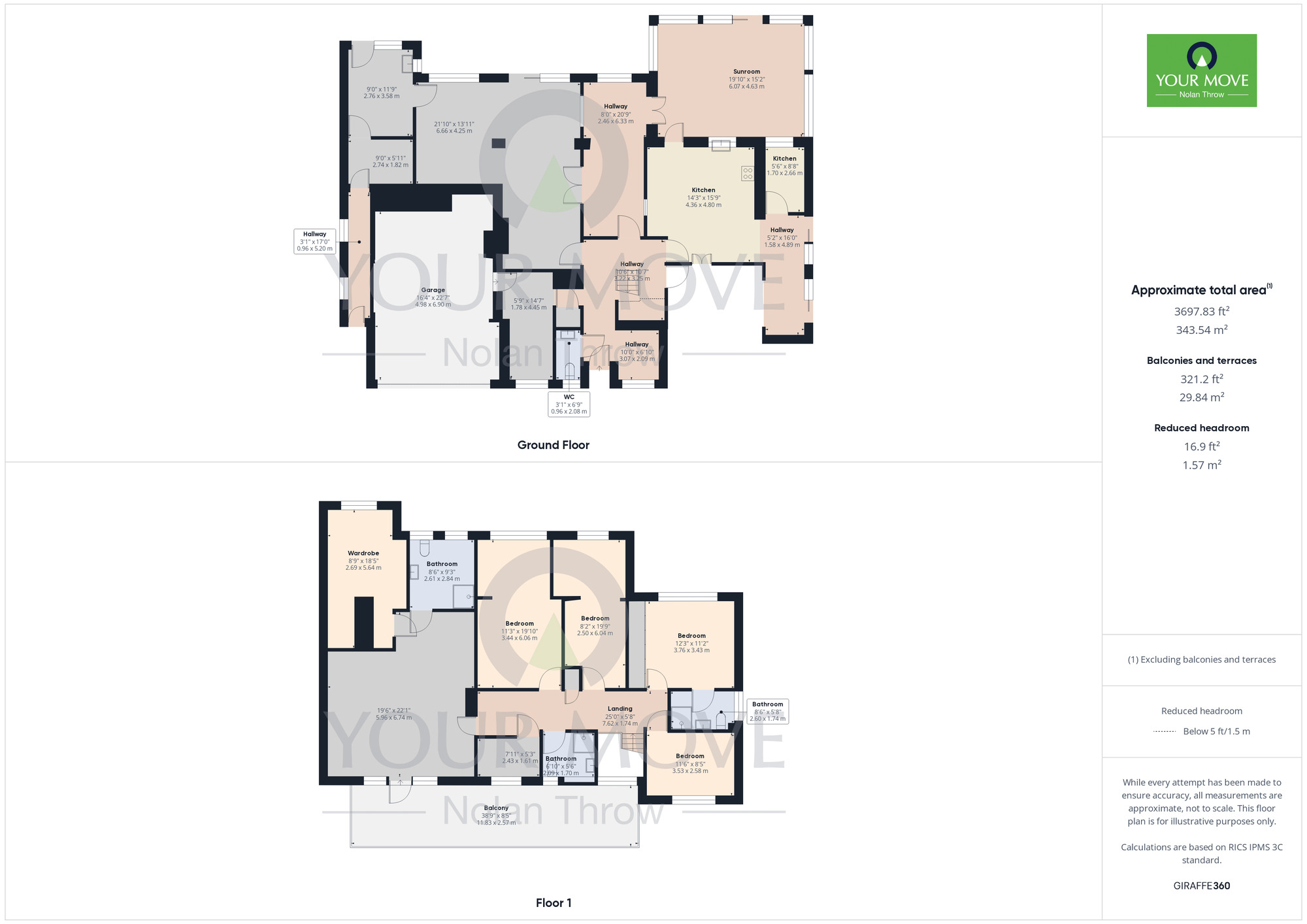 Floorplan of 5 bedroom Detached House for sale, Thorburn Road, Weston Favell, Northampton, Northamptonshire, NN3