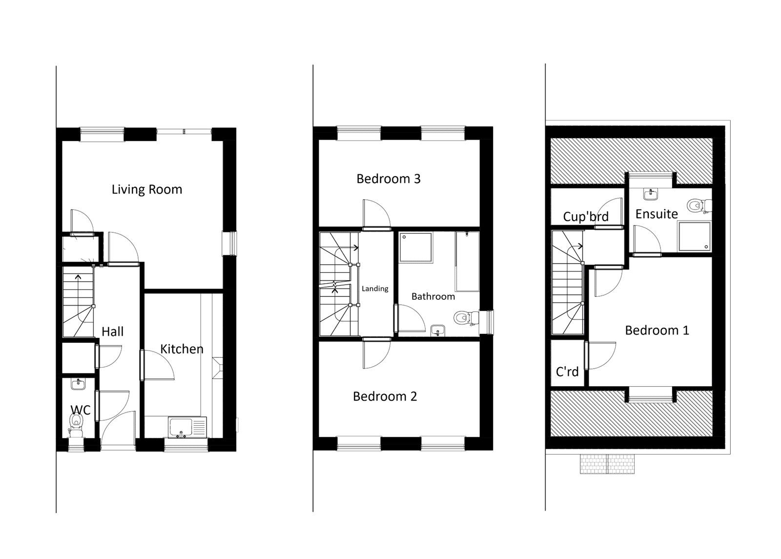 Floorplan of 3 bedroom Semi Detached House for sale, Brooks Road, Raunds, Northamptonshire, NN9