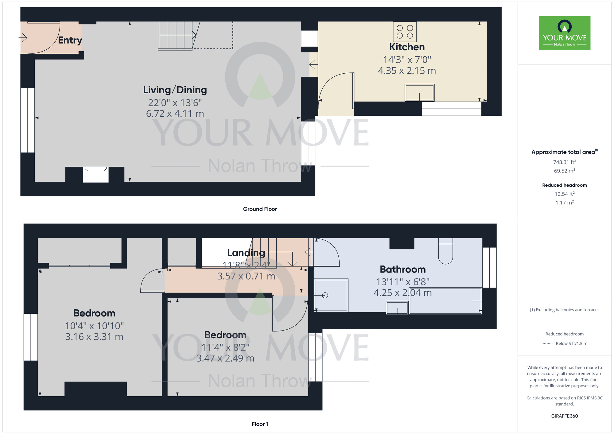 Floorplan of 2 bedroom Mid Terrace House for sale, Cloutsham Street, The Mounts, Northampton, NN1