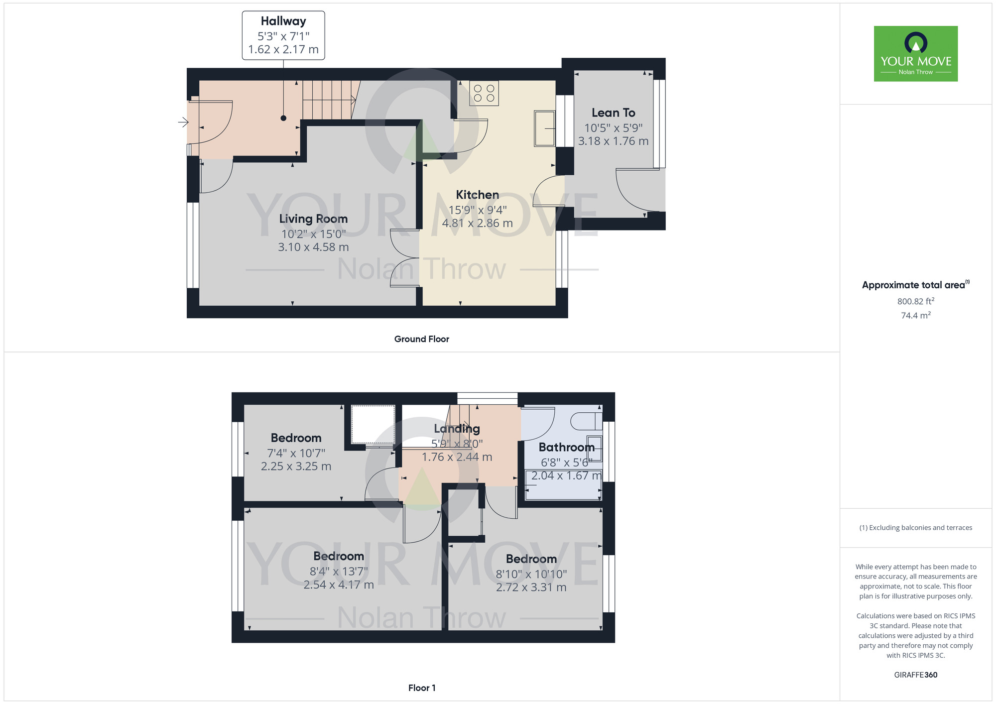 Floorplan of 3 bedroom Semi Detached House to rent, Acre Lane, Kingsthorpe, Northampton, Northamptonshire, NN2