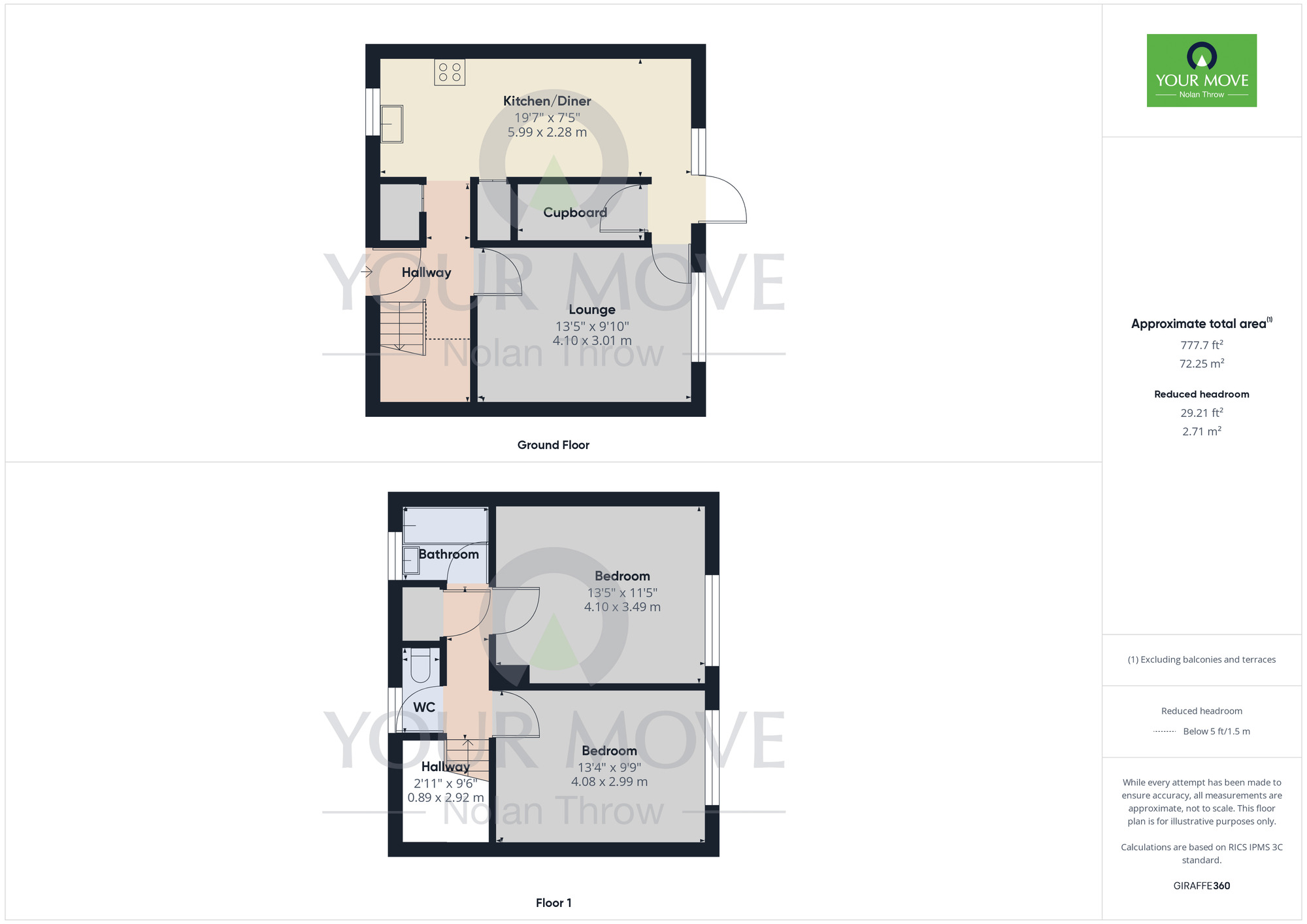 Floorplan of 2 bedroom End Terrace House to rent, Waypost Court, Northampton, Northamptonshire, NN3