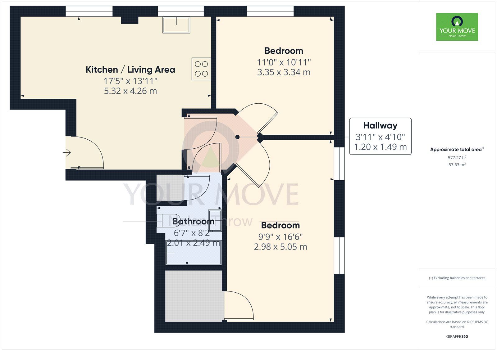 Floorplan of 2 bedroom  Flat for sale, Cotton Court, Northampton, NN4