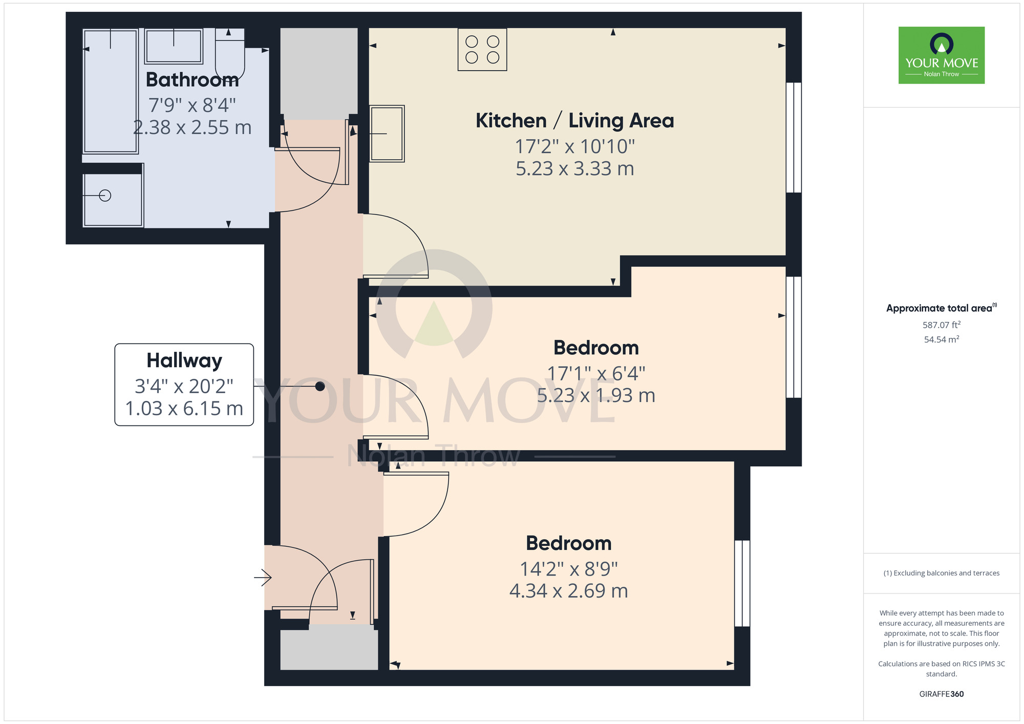 Floorplan of 2 bedroom  Flat to rent, Hazelwood Road, Northampton, Northamptonshire, NN1