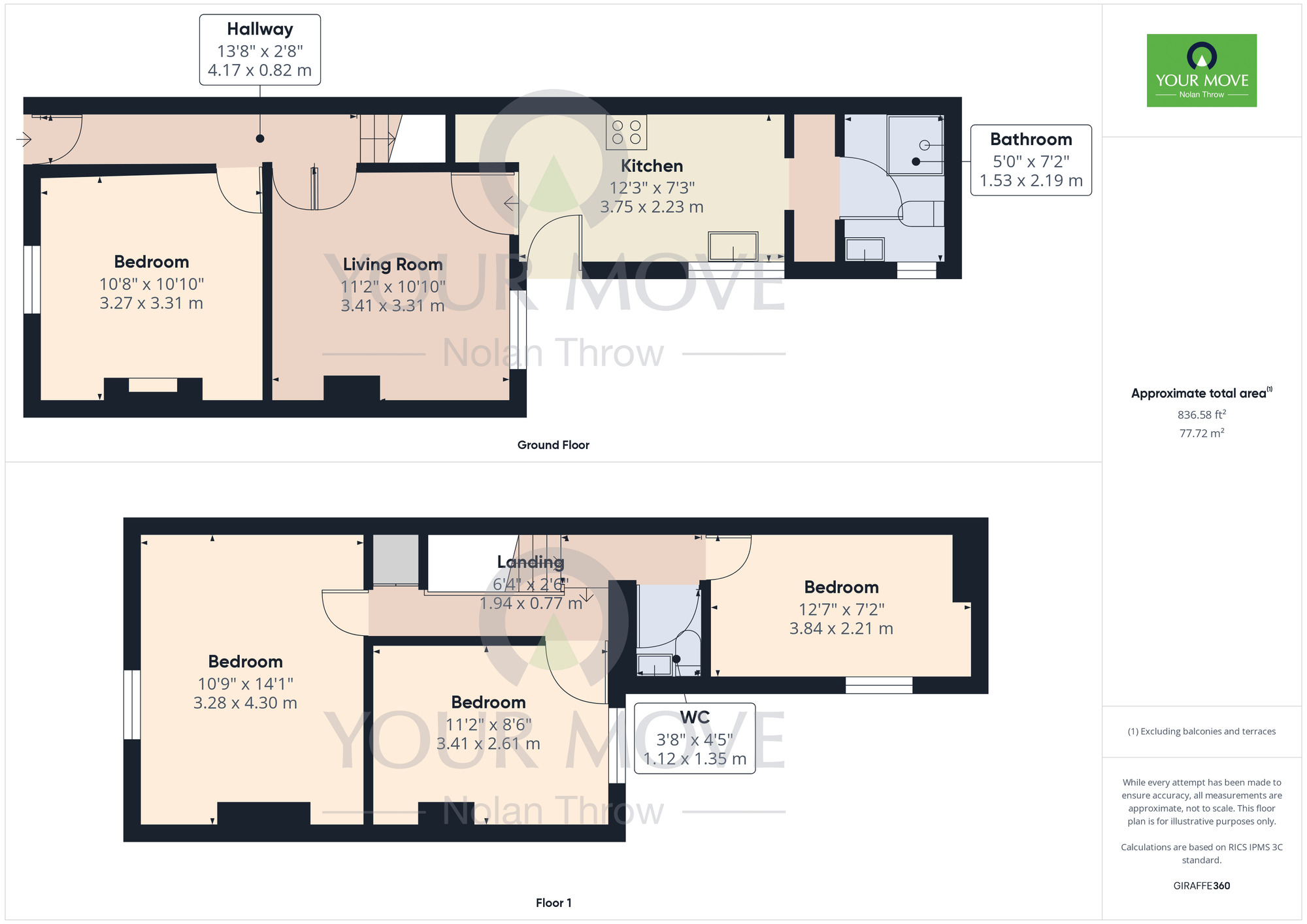 Floorplan of 4 bedroom Mid Terrace House for sale, Oakley Street, The Mounts, Northampton, NN1