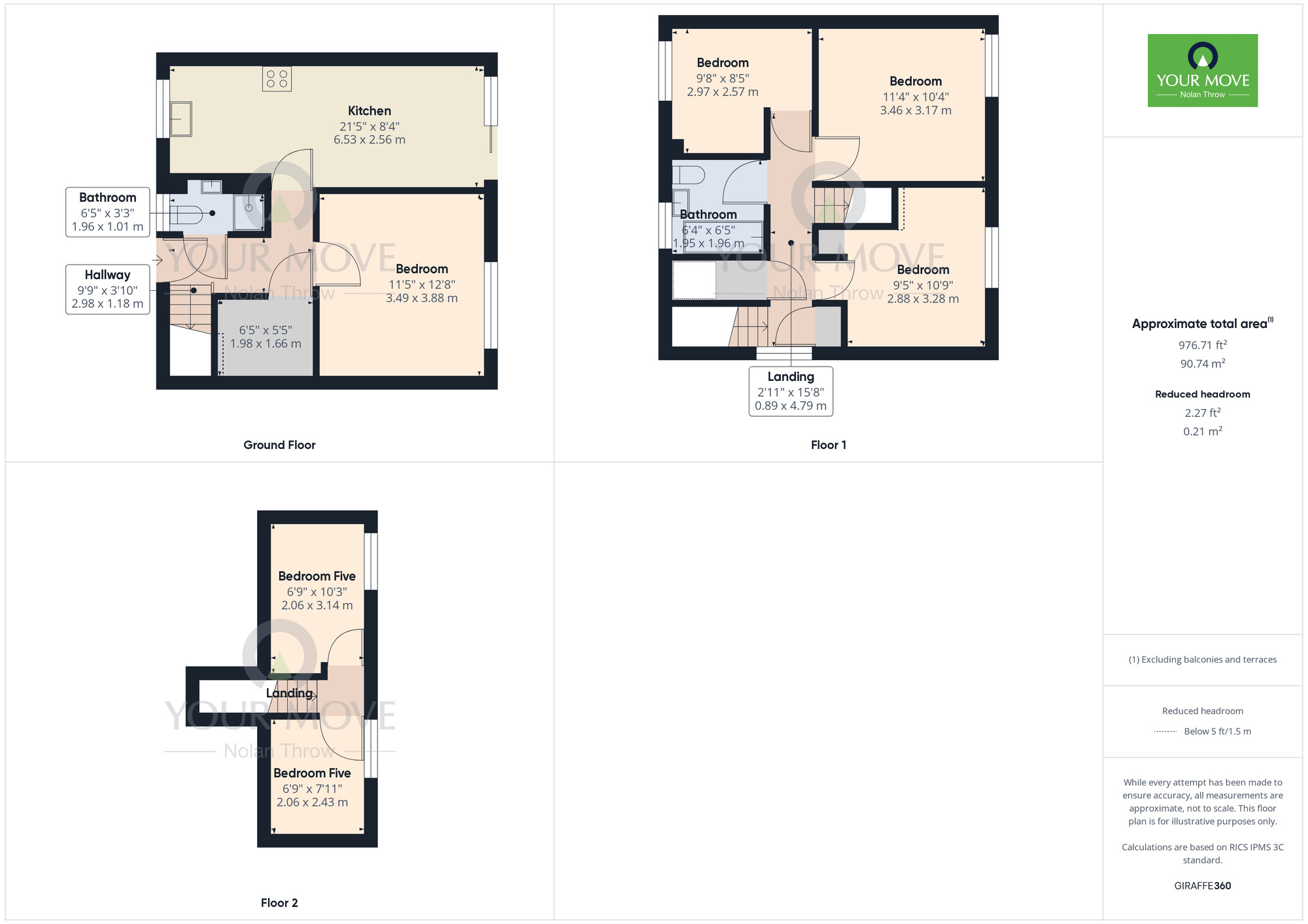 Floorplan of 5 bedroom End Terrace House for sale, Booth Meadow Court, Northampton, Northamptonshire, NN3