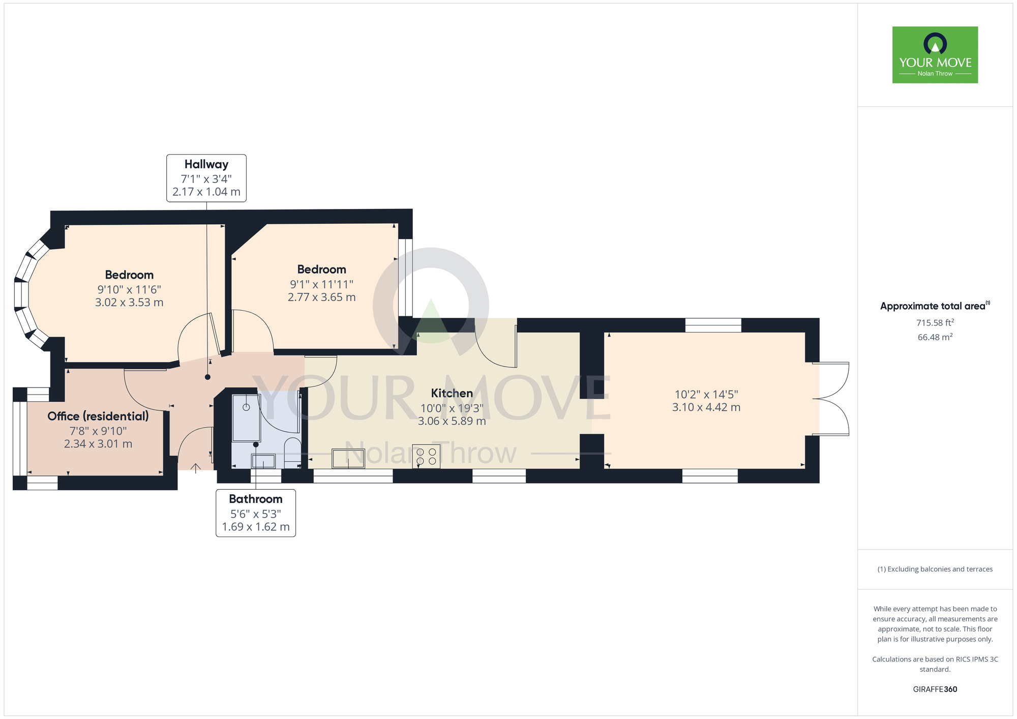 Floorplan of 3 bedroom Semi Detached Bungalow to rent, Boughton Green Road, Northampton, Northamptonshire, NN2