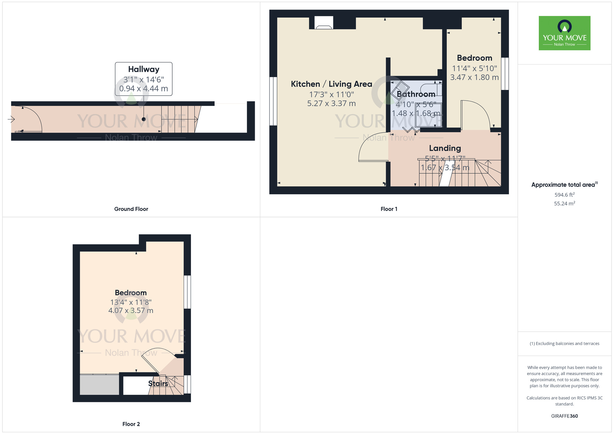 Floorplan of 2 bedroom  Flat to rent, St. Michaels Road, Northampton, Northamptonshire, NN1