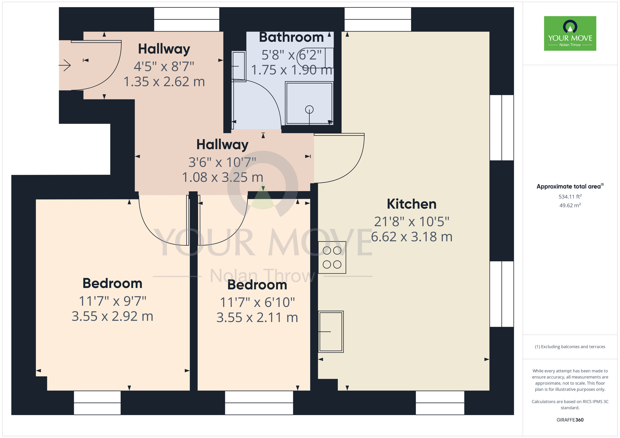 Floorplan of 2 bedroom  Flat to rent, Billing Road, Northampton, Northamptonshire, NN1