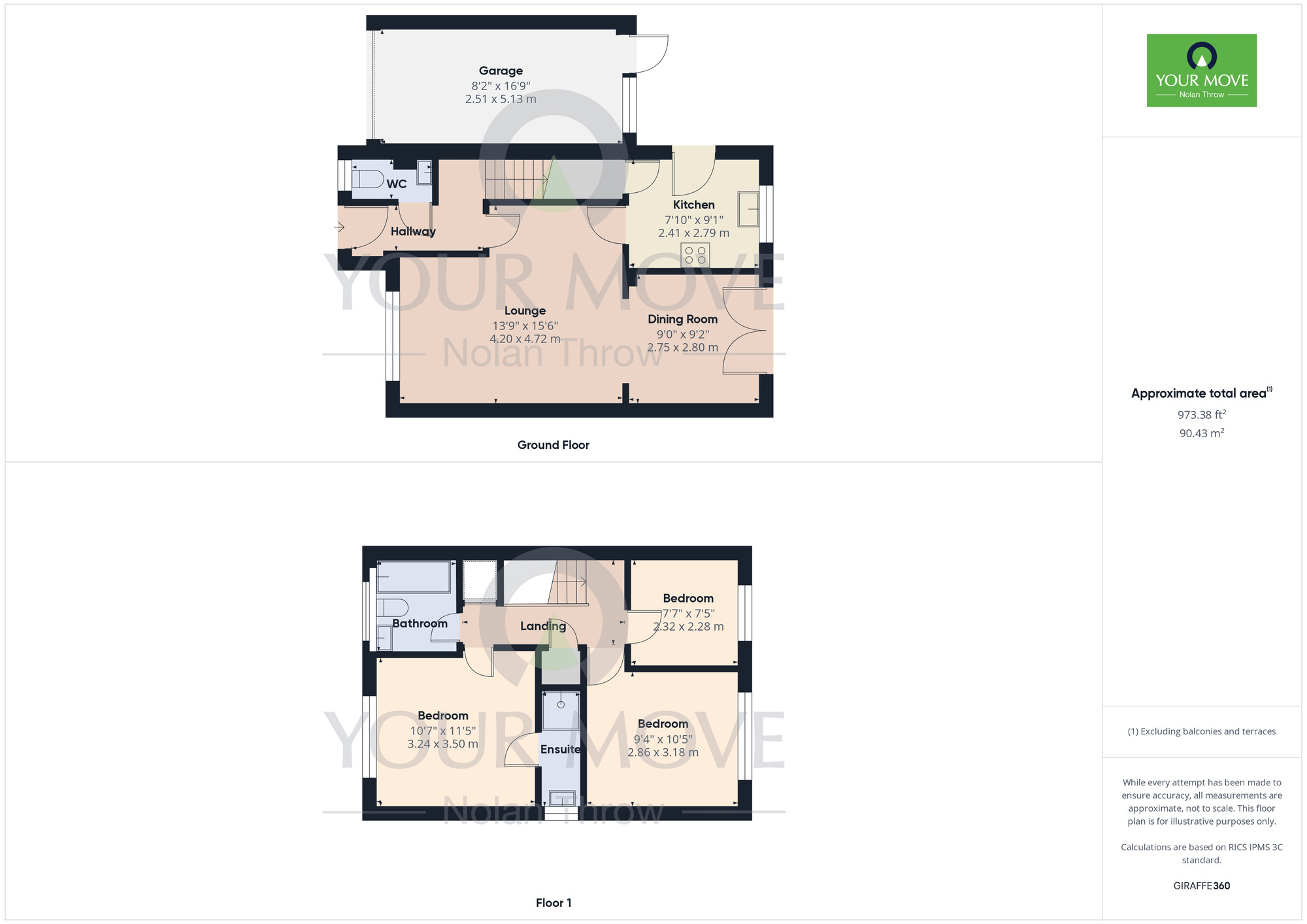 Floorplan of 3 bedroom Detached House for sale, Bentley Close, Rectory Farm, Northampton, NN3